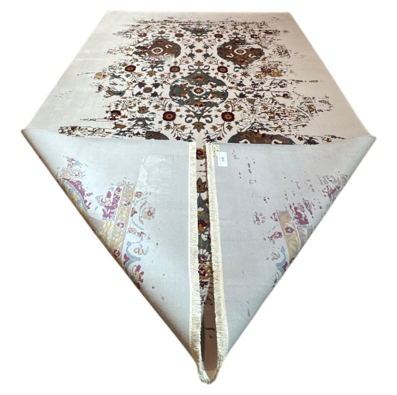 Rug Studios Teppich Teppich DESIGNER TEPPICH;, Größe: 200x300 cm, maschinell gewebt, Rechteckig, Höhe: 17 mm, modern, 200 x 300 cm, Rot-Beige