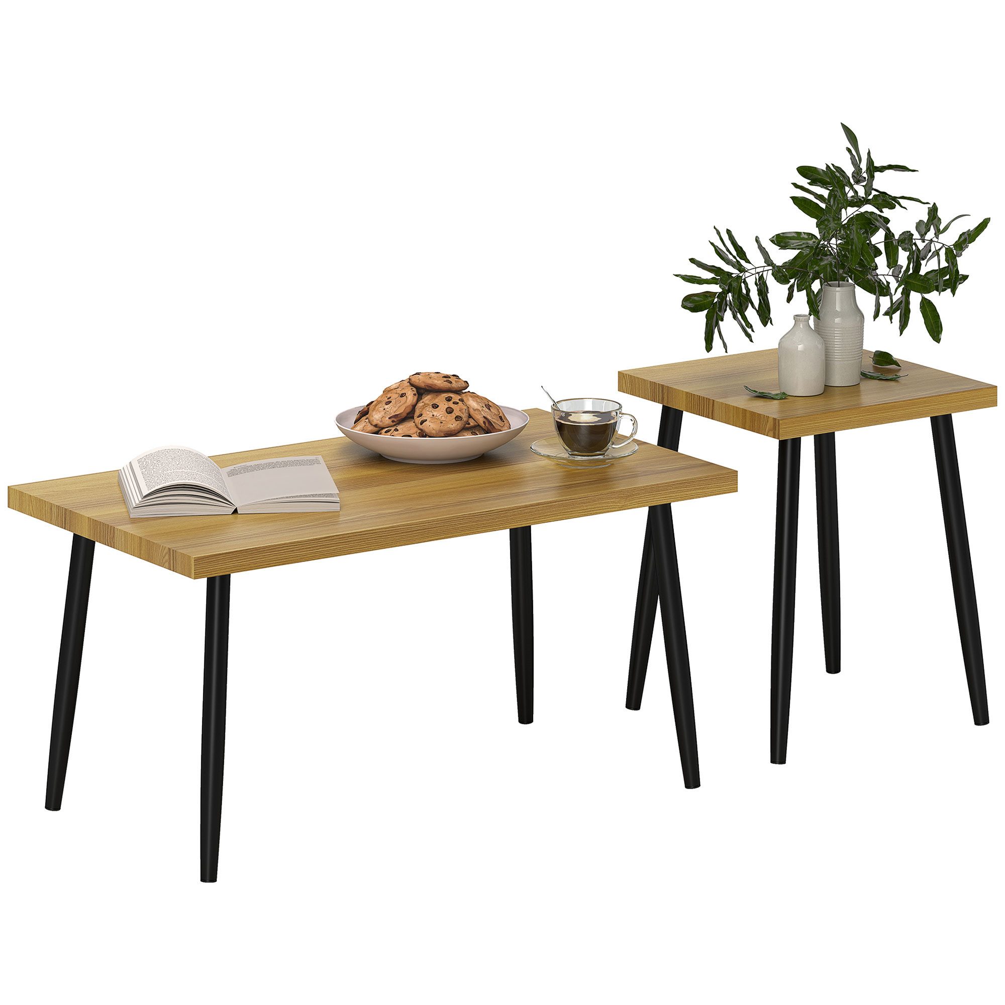 HOMCOM Couchtisch 2er Set Kaffeetisch mit günstig online kaufen