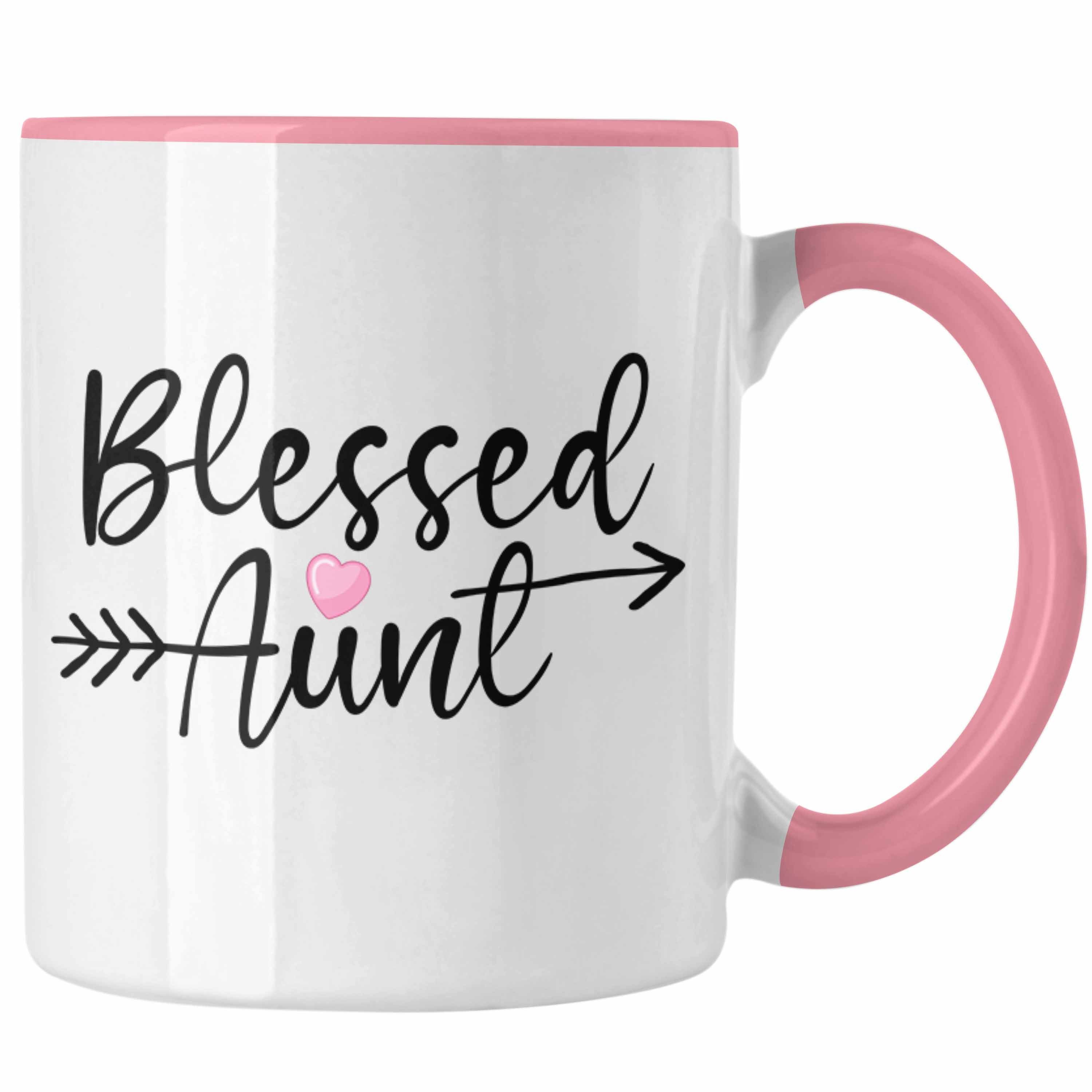 Trendation Tasse Trendation - Blessed Aunt Tasse Geschenk für Tante Geschenkidee beste Tante Rosa
