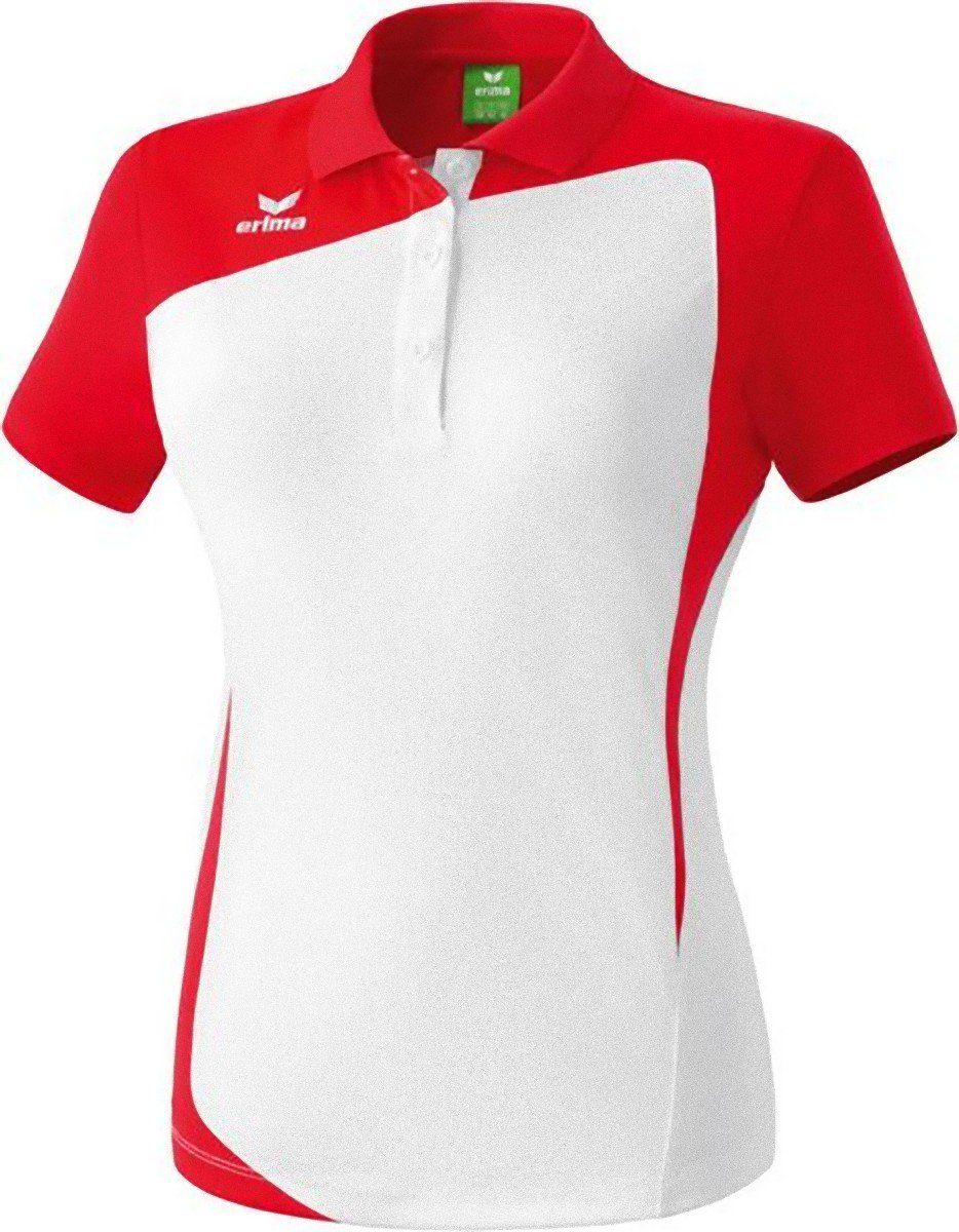 Teamsport Kurzarm Poloshirt Freizeit Erima Polo Weiss/Rot Shirt T-Shirt CLUB Damen 1900