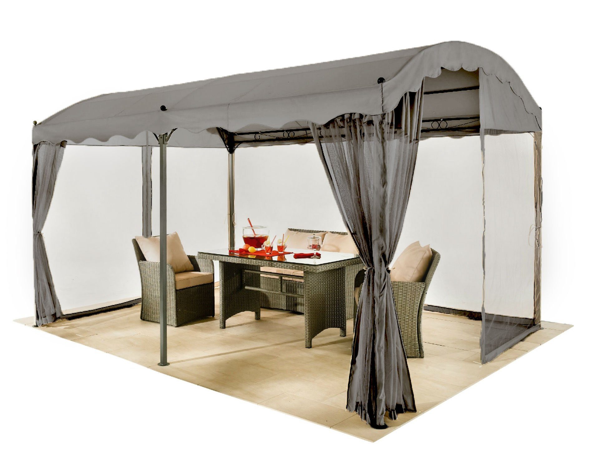 Grasekamp Pavillon Seitenwand Bogenpergola 3x4m 4tlg. günstig online kaufen