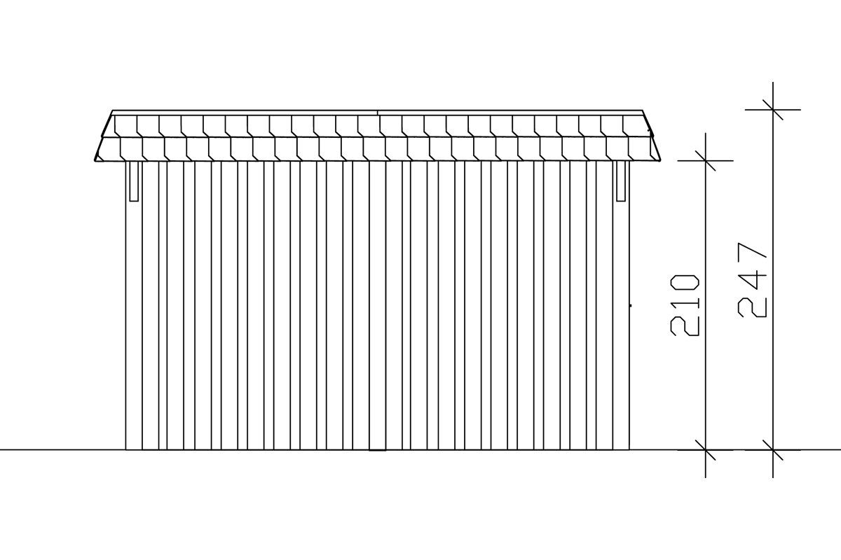 Skanholz BxT: cm, Wendland, Einfahrtshöhe Einzelcarport 210 dunkelgrau 409x870 cm