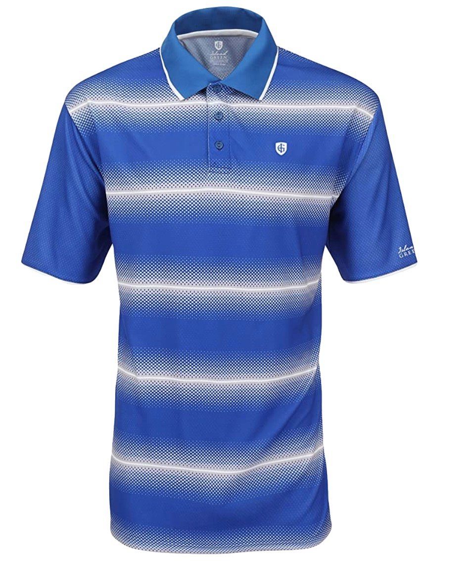 ISLAND GREEN Poloshirt Poloshirt Golfshirt Herren modisches T-Shirt Tennis Shirt Golf-Polo Funktionsmaterial mit Knopfleiste