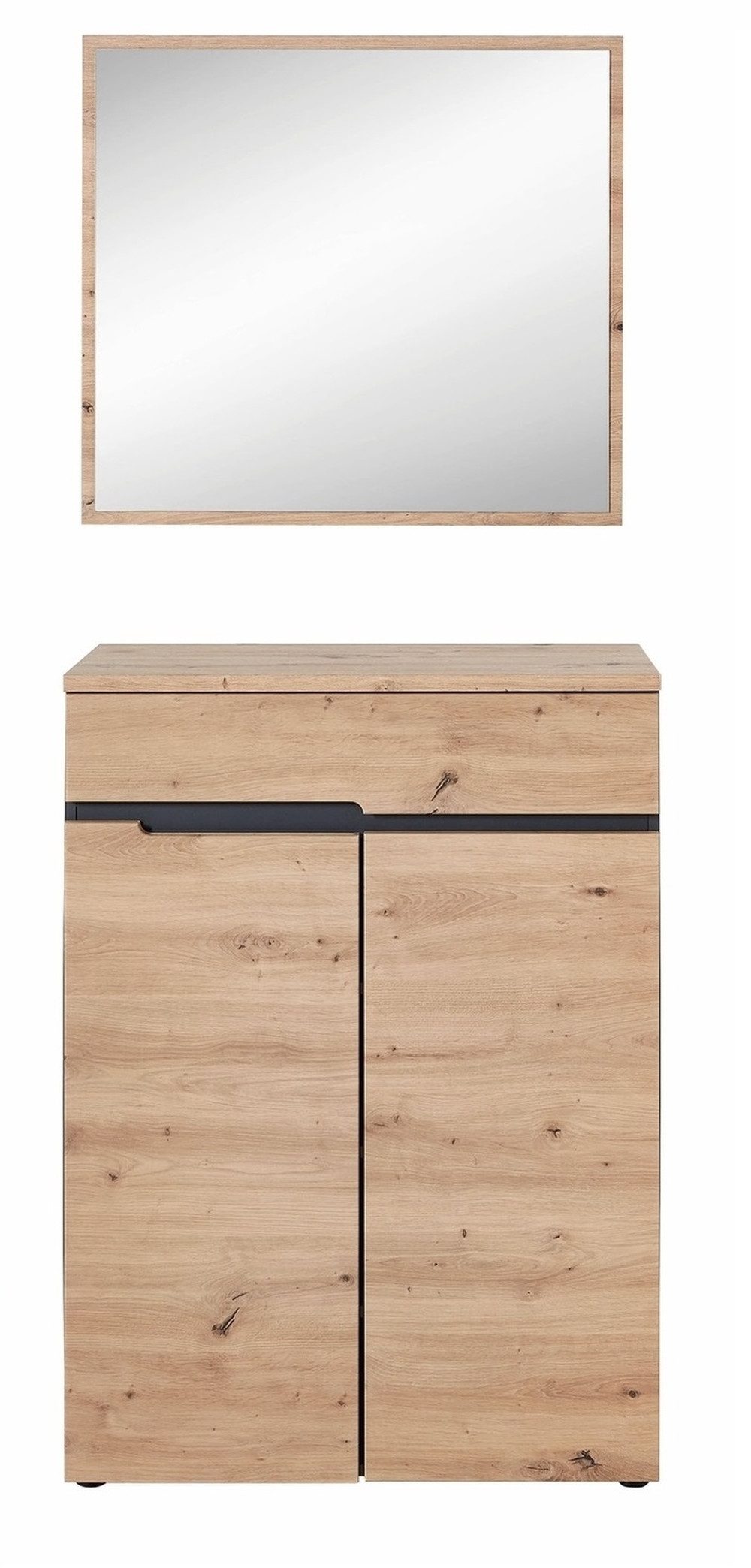 freiraum Garderoben-Set Memphis, (2-teilig) Artisan Eiche Dekor / Graphit - 80x192x38 (BxHxT)