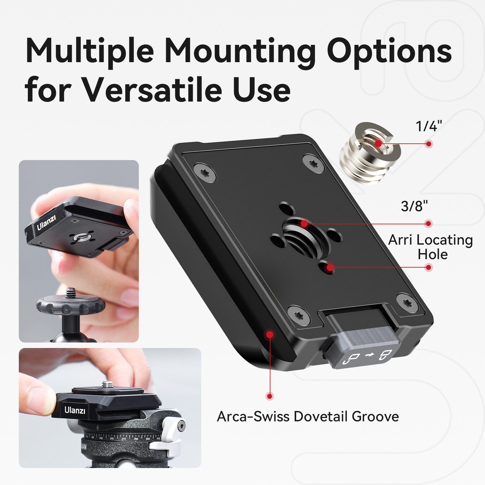 ULANZI Kamerahalterung UKA01 Uka Schnellwechselplatten-Set für Kamerastativ