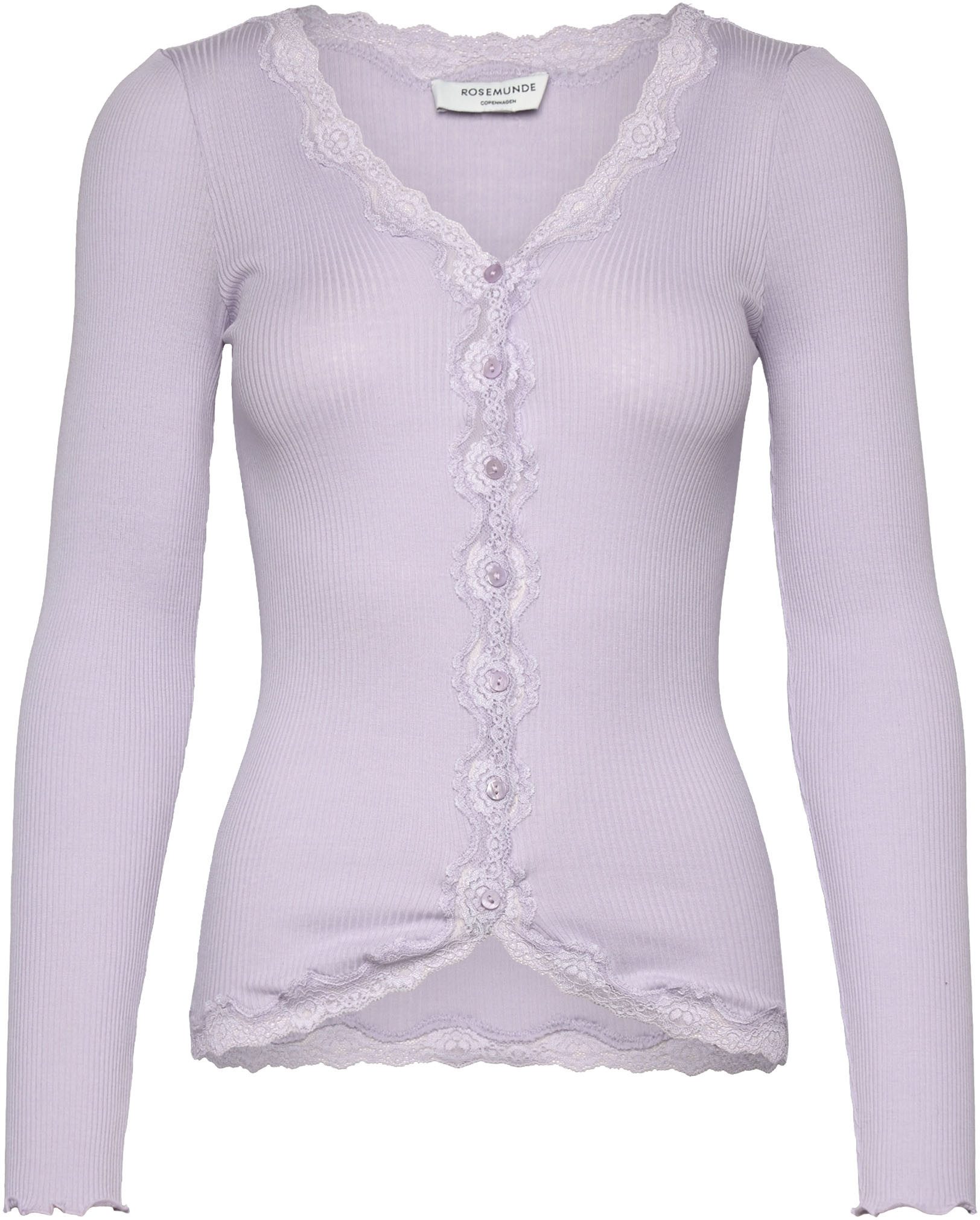 rosemunde Strickjacke Babette Silk Cardigan Vintage-Spitzenbesatz, Perlmutt günstig online kaufen