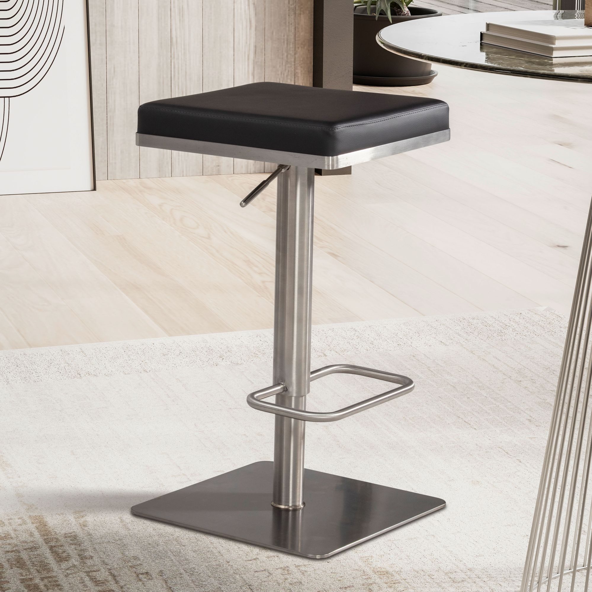 FINEBUY Barhocker FB101977 (Barstuhl Gepolstert Schwarz, günstig online kaufen