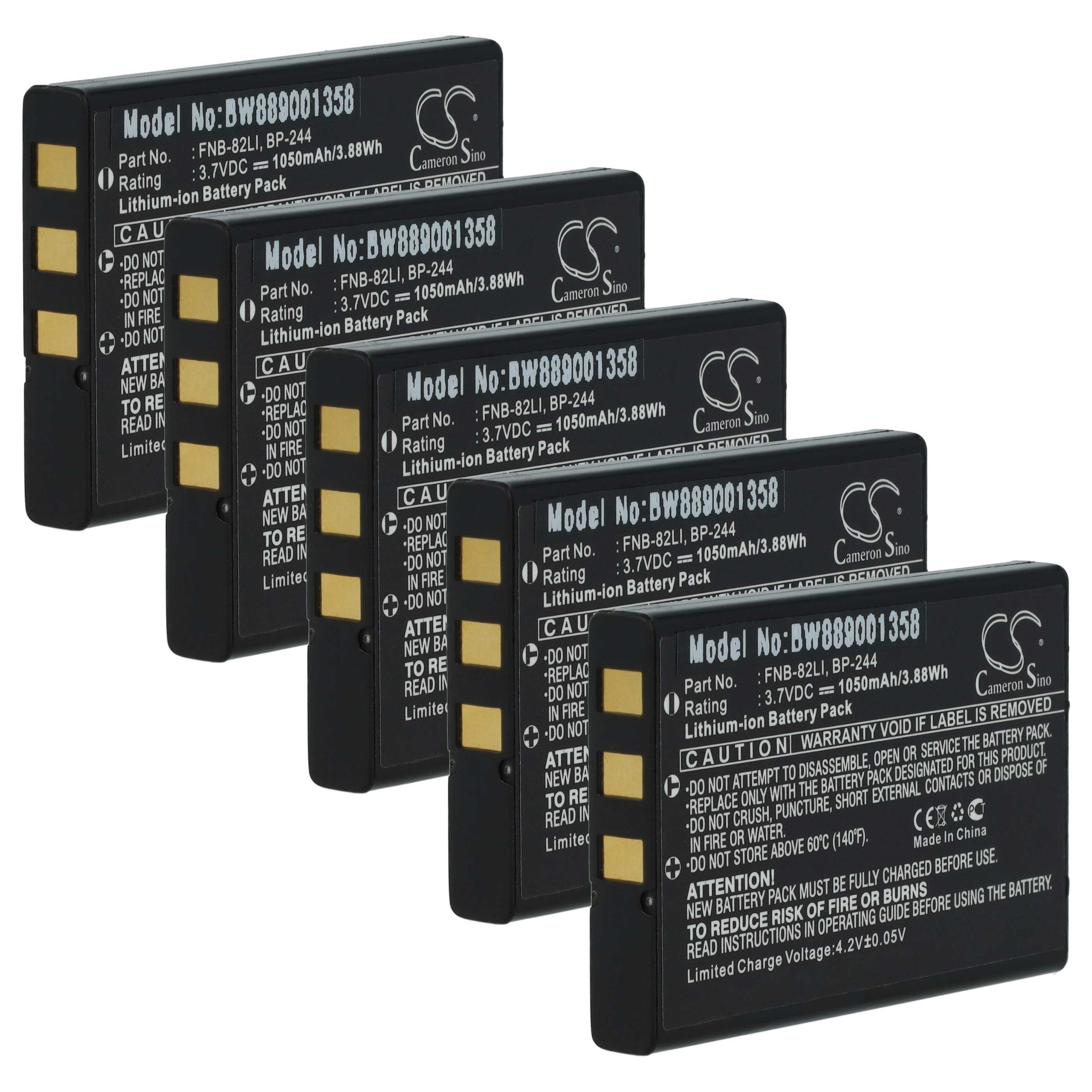 vhbw Akku Ersatz für Vertex FNB-82LI, E-DC-21, BC-8260 für Funkgerät (1050 Akku Akku Li-Ion 1050 mAh (3,7 V, 5 St), Leistungsfähige Austausch-Akkus für Ihr Funkgerät, Walkie-Talkie