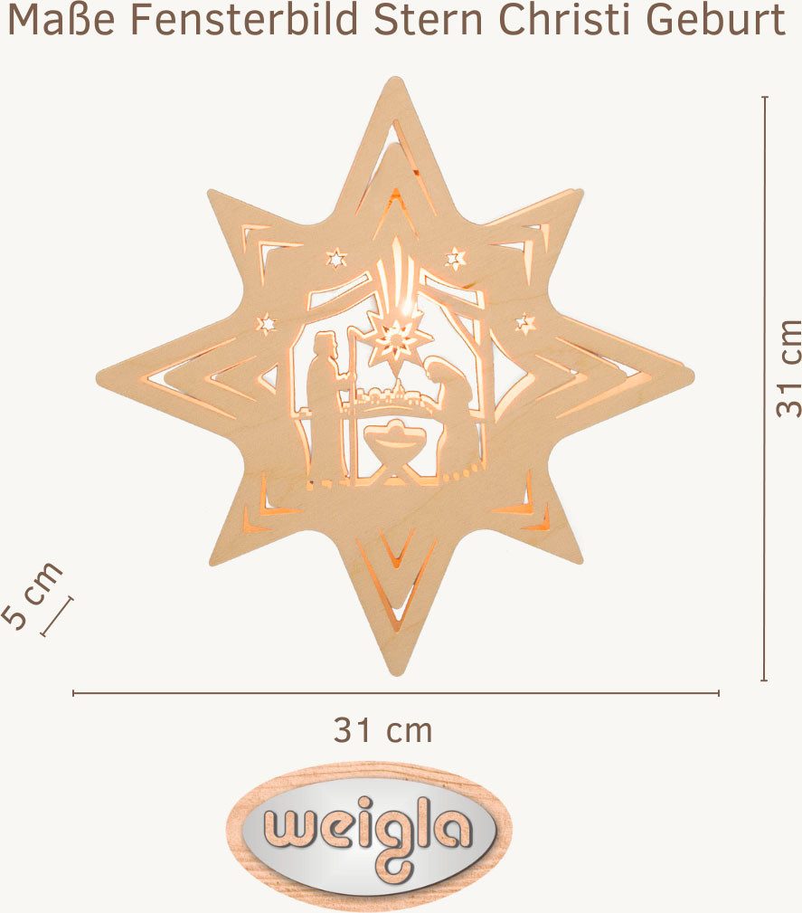 Weigla Dekostern Christi Geburt, Bethlehem, Fensterbild, günstig online kaufen