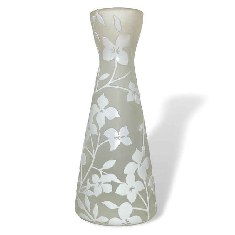 Aubaho Tischvase Glasvase Glas Blumen Vase Antik-Stil 30cm Tischvase im Stil des Nancy Jugendstil