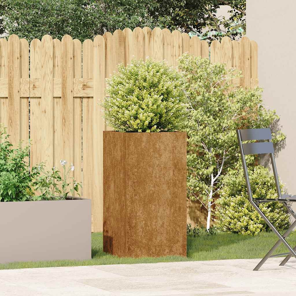 vidaXL Pflanzkübel 40 x 40 x 80 cm Pflanzkübel Rostig 40x40x80 cm Wetterfester Stahl für