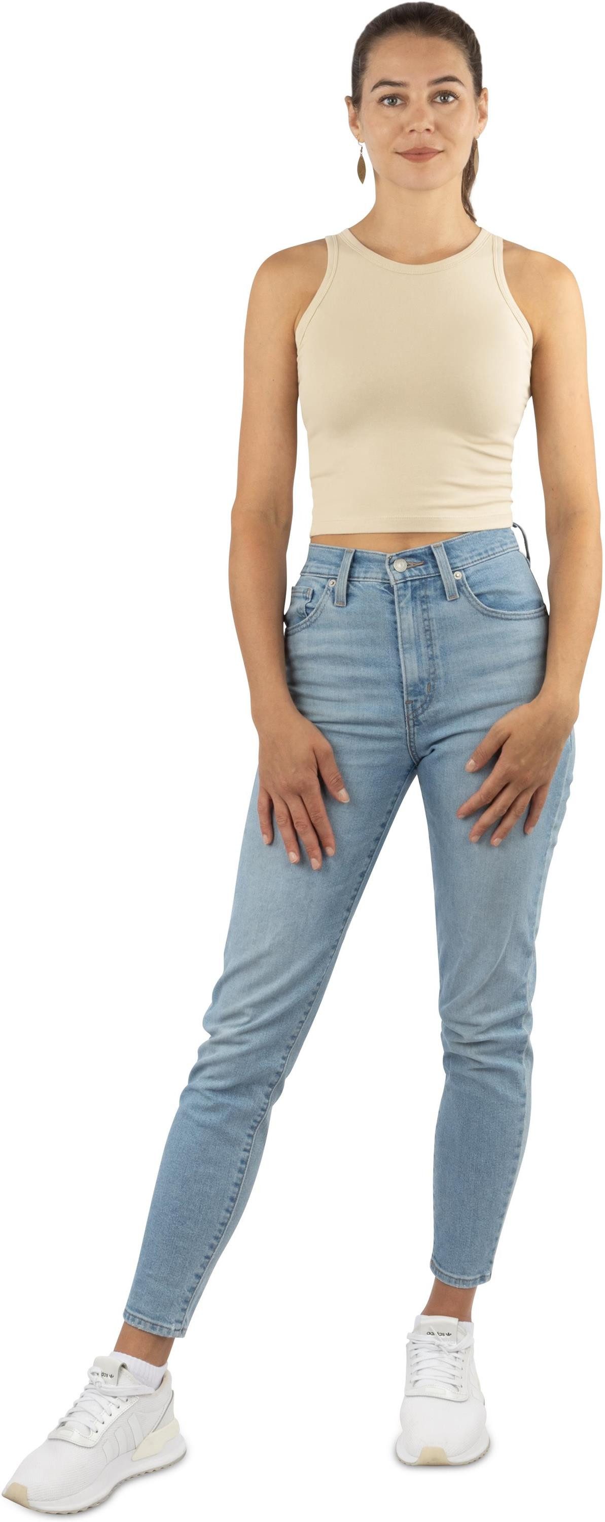 Janice Tanktop 2 x Damen crop Top hochgeschlossen Niah Kurzes Tanktop aus Baumwolle