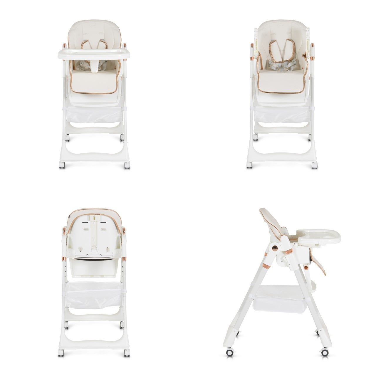 Moni Kombihochstuhl Kinderhochstuhl Lindo klappbar, Lätzchen Besteck Räder Korb höhenverstellbar