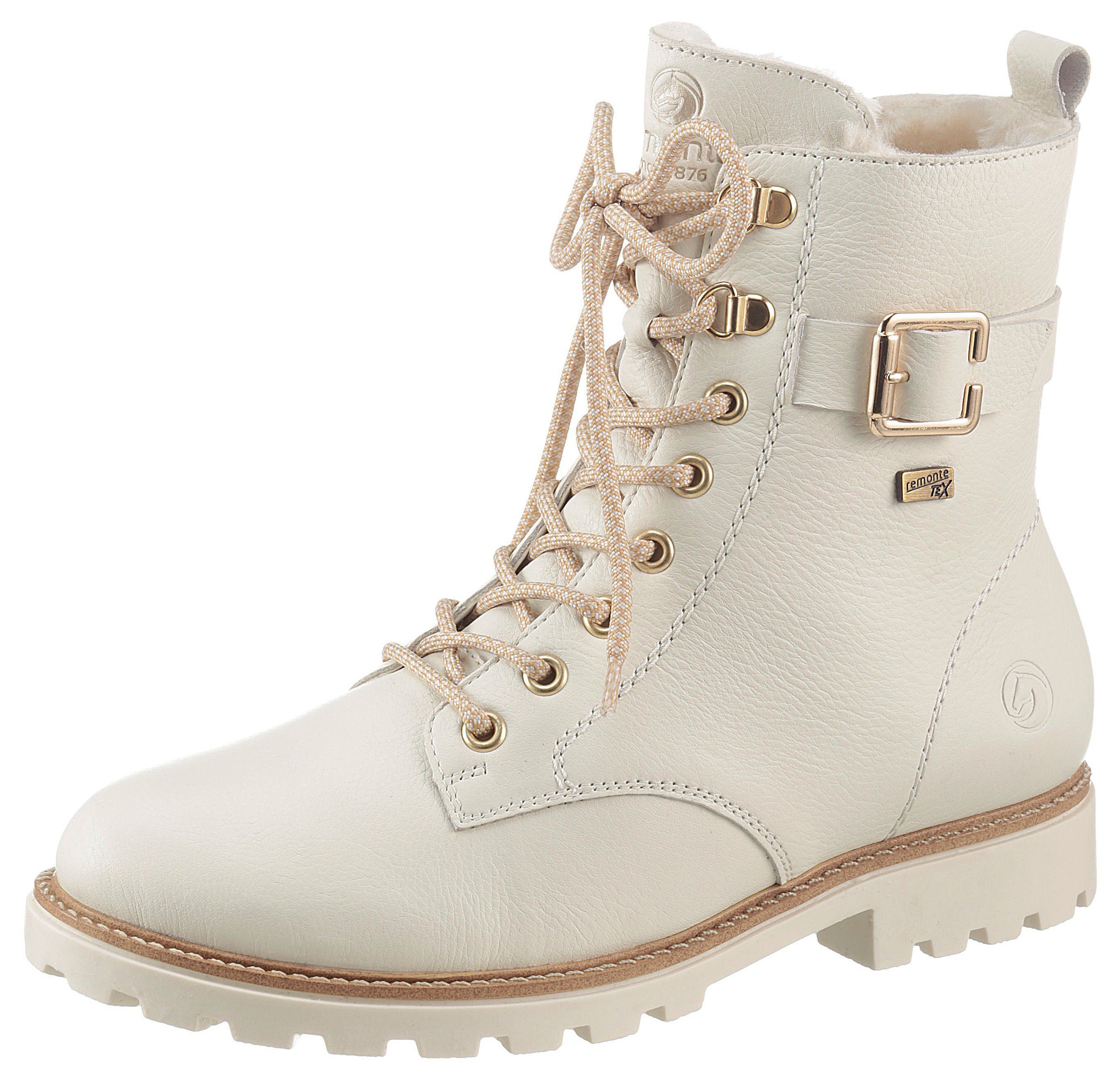 Remonte Winterboots, Blockabsatz, Schnürboots, Outdoorschuh mit Zierschnalle