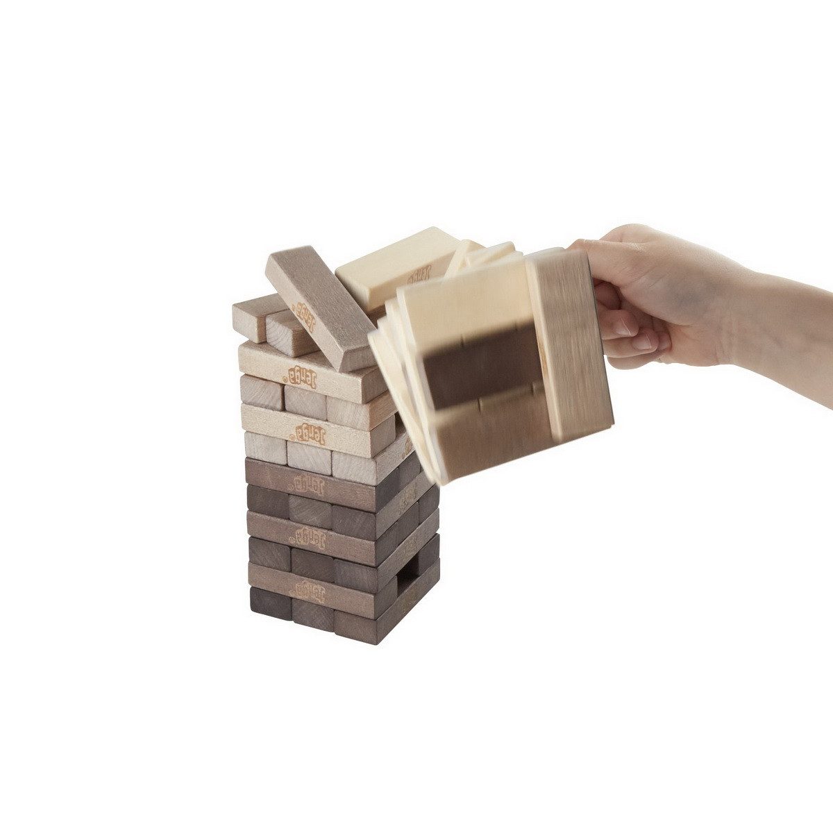 Hasbro Spiel Jenga Rustic Stapelspiel Holz-Stapelspaß, Geschicklichkeitsspiel Partyspiel, Gesellschaftsspiel Wackelturm