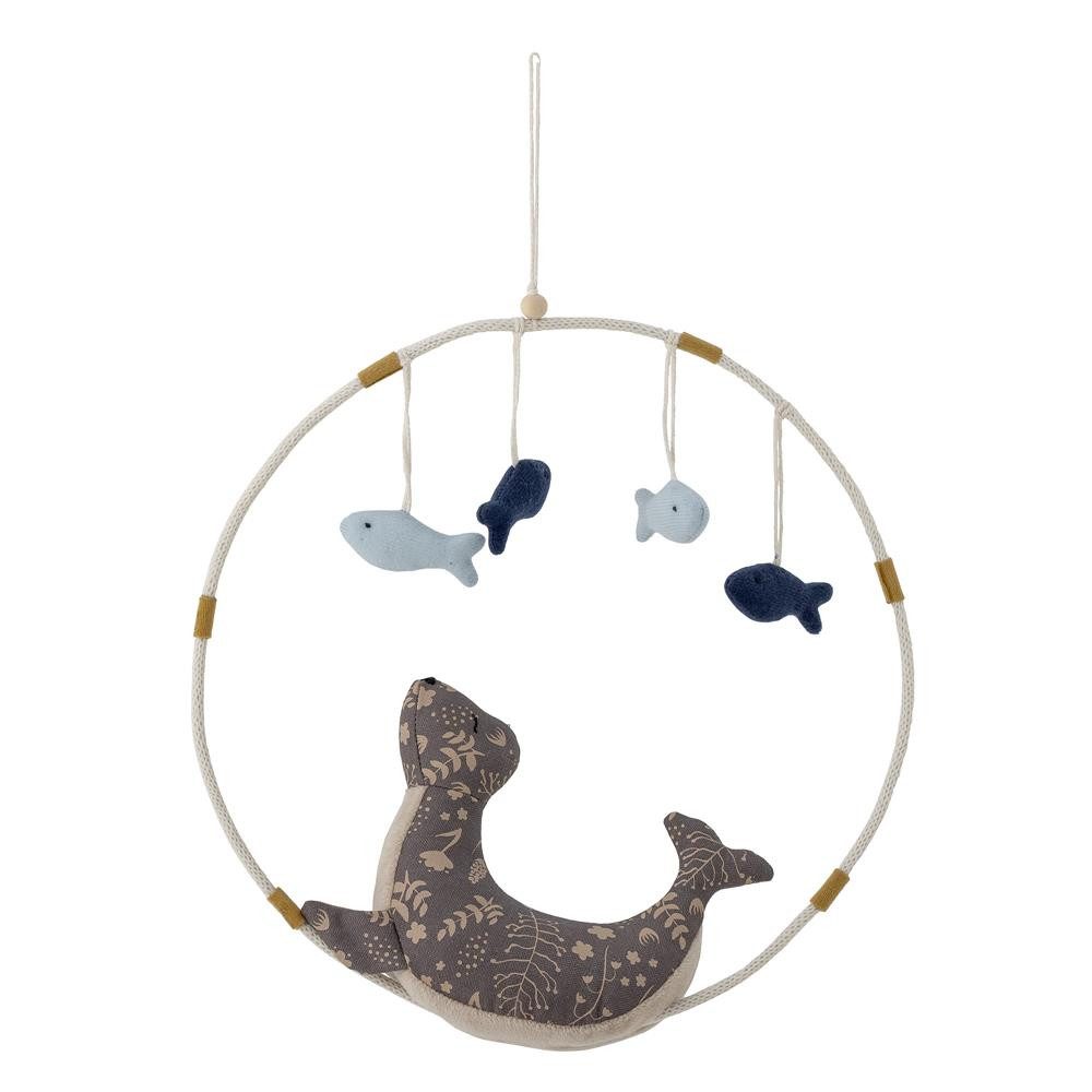 Bloomingville Mobile MINI Lulo Seelöwe, Braun, Kinderzimmer, Dekoration, dänisches Design, Babymobile, Stoffmobile, Meeresdeko, Wickeltischdeko, Fischmotiv