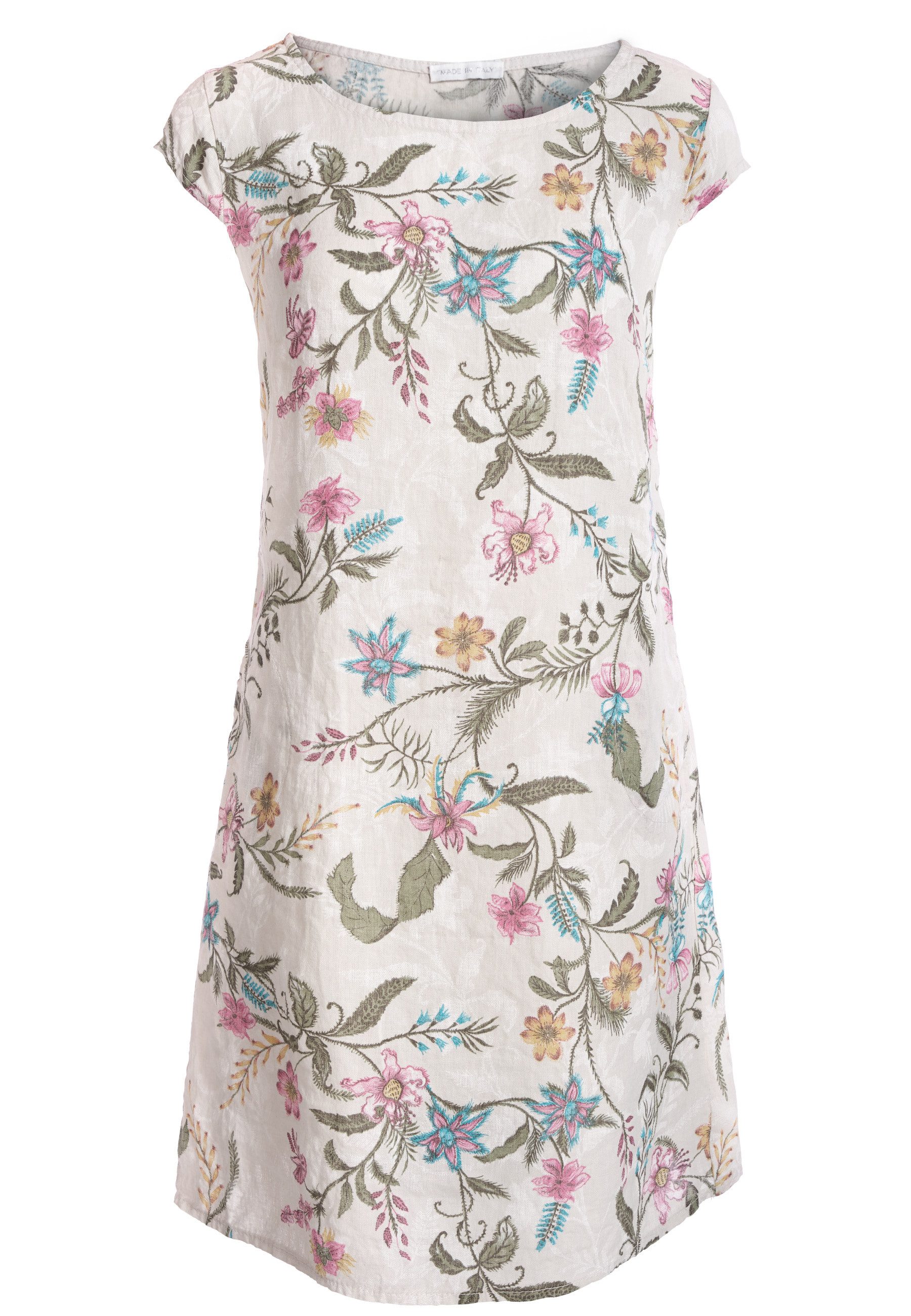 PEKIVESSA Sommerkleid Leinenkleid knielang kurzarm (Einzelartikel, günstig online kaufen