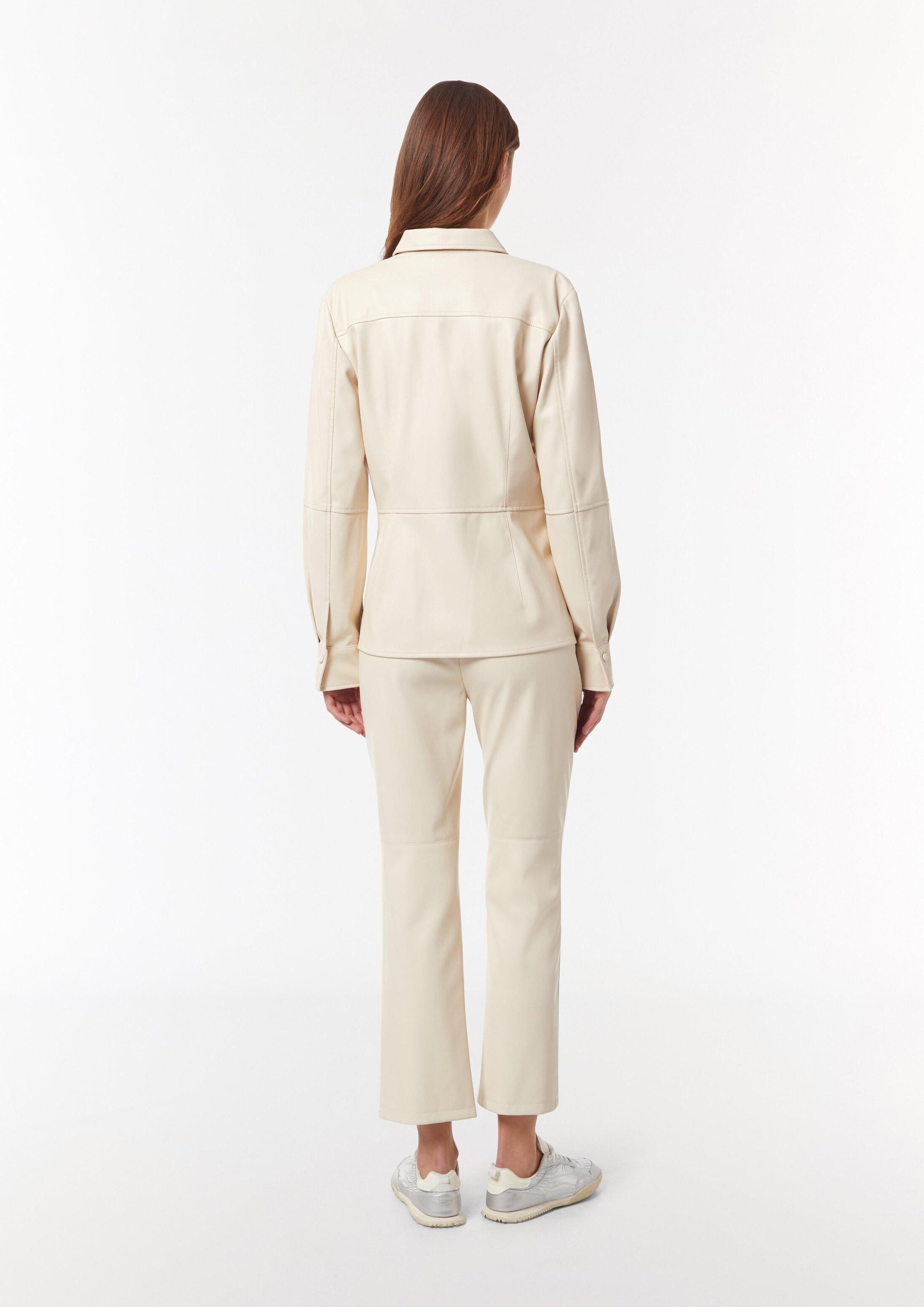 comma Hemdjacke Indoor-Jacke Bluse in Lederoptik
