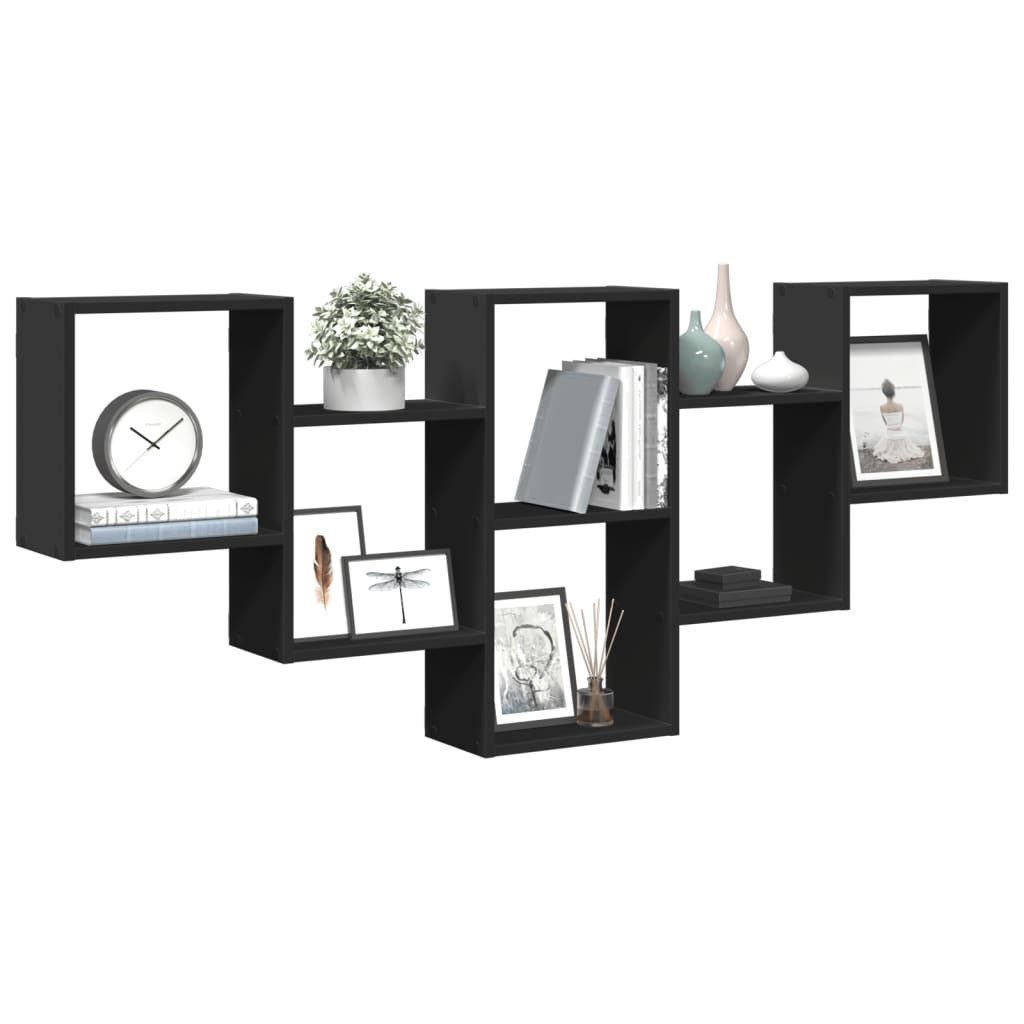 vidaXL Regal Wandregal Schwarz 159x18x66 cm günstig online kaufen