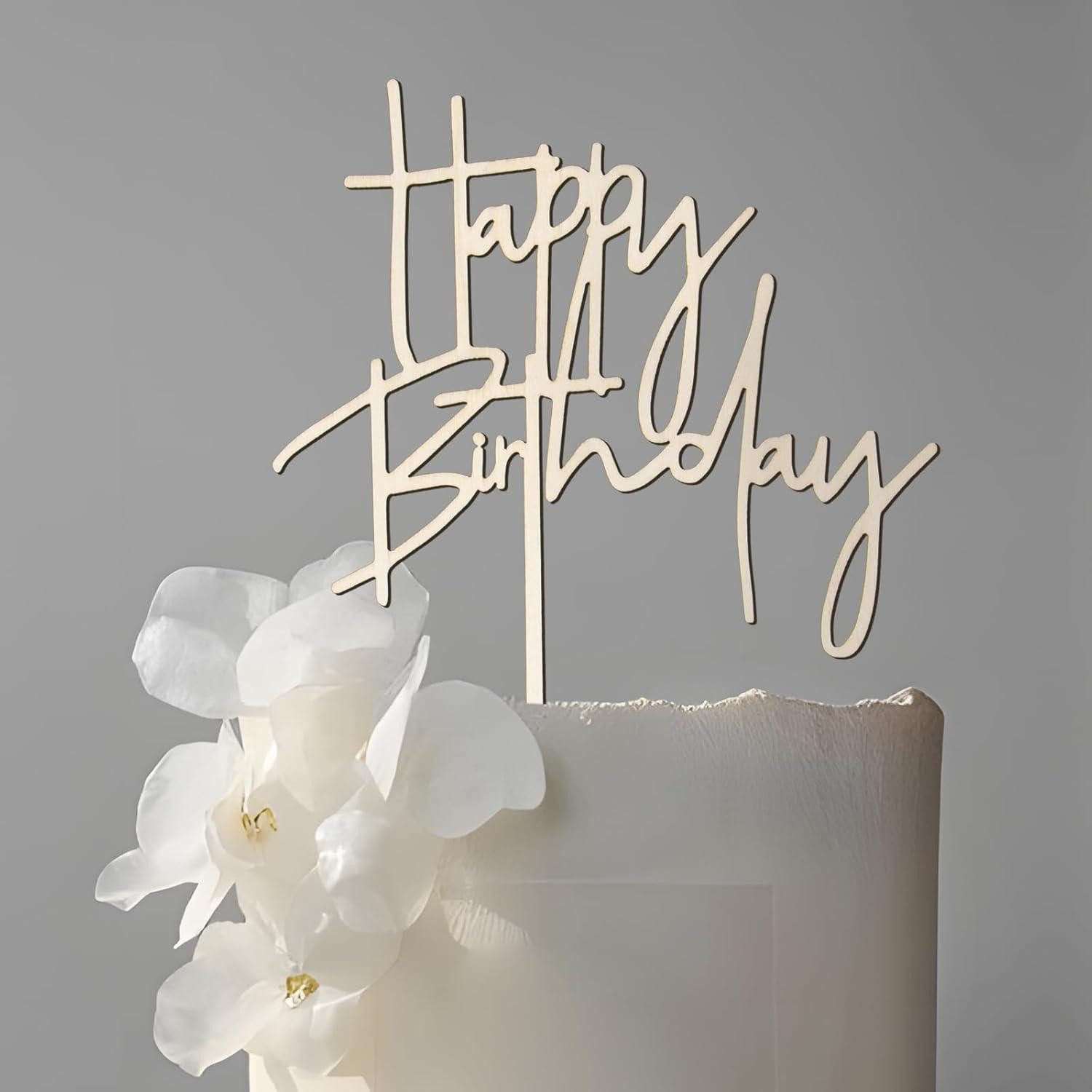 Dekohänger Tortendeko Holz Happy Birthday Cake Topper Geburtstagstorte Kinder