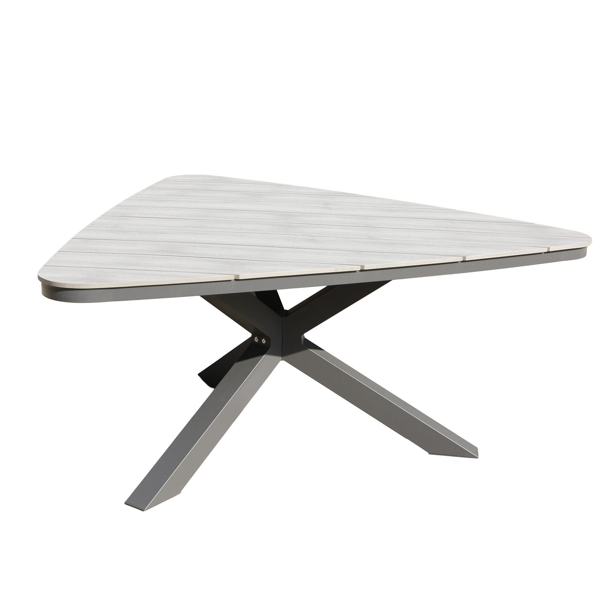 Gardissimo Gartentisch Armati dunkel Triangel 170 cm Esstisch dreieckig (höhenverstellbare Füße, 1 Tisch), wetterfest, pflegeleicht, Aluminium, Nonwoodplatte