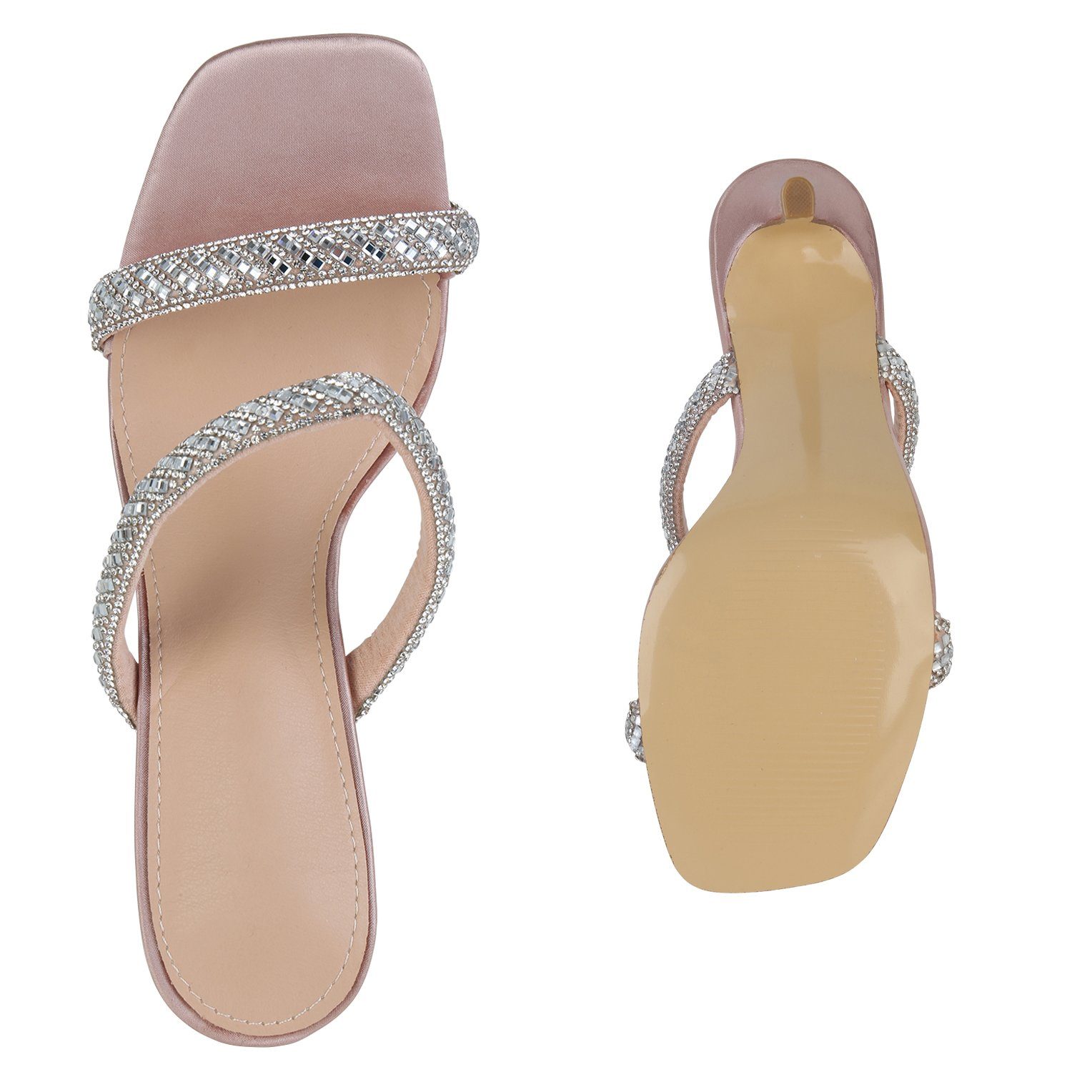 HILL Bequeme High-Heel-Sandalette Rose VAN Gold 840012 Schuhe