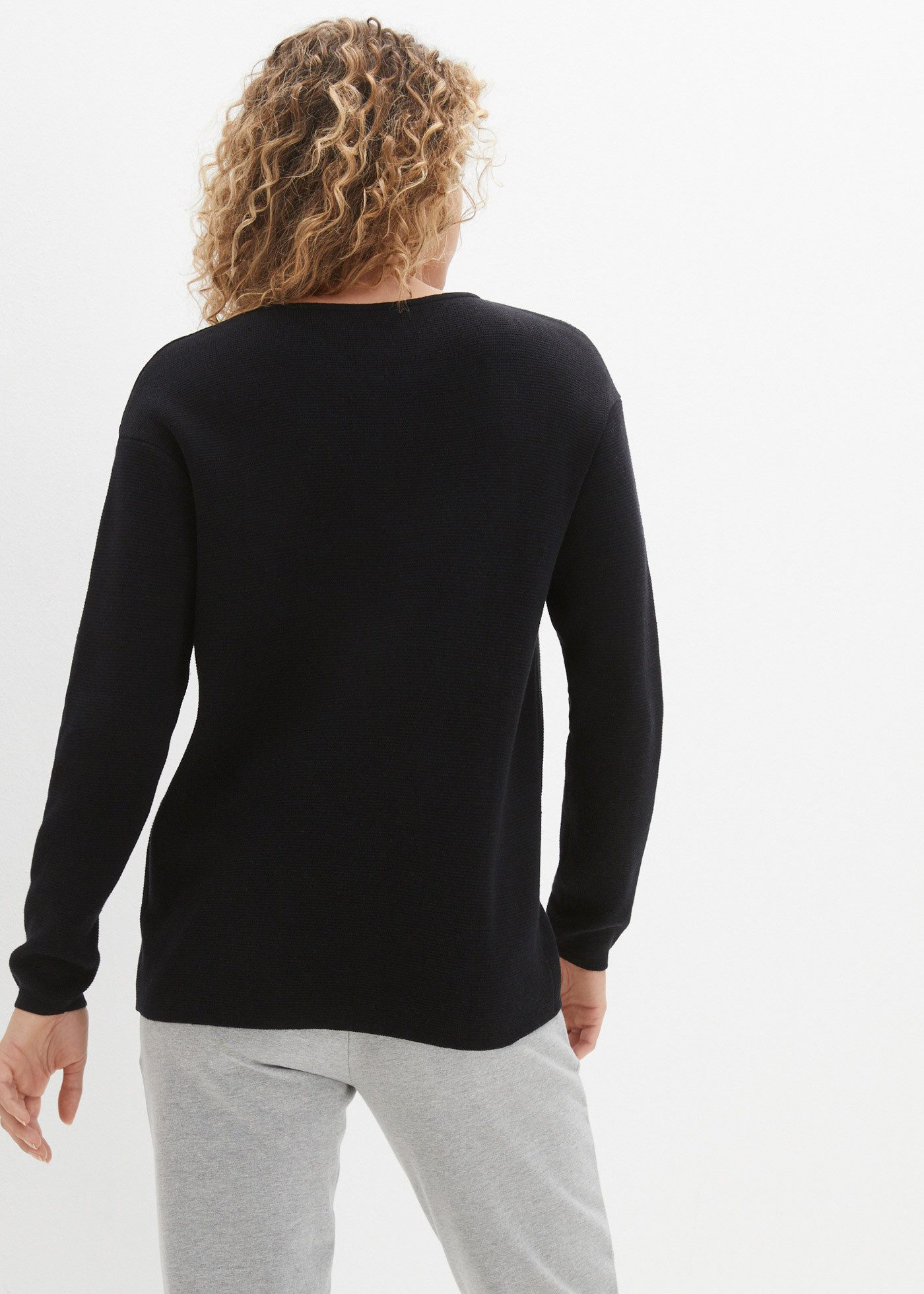 bonprix Strickpullover Milano Rib Pullover mit Rundhals günstig online kaufen