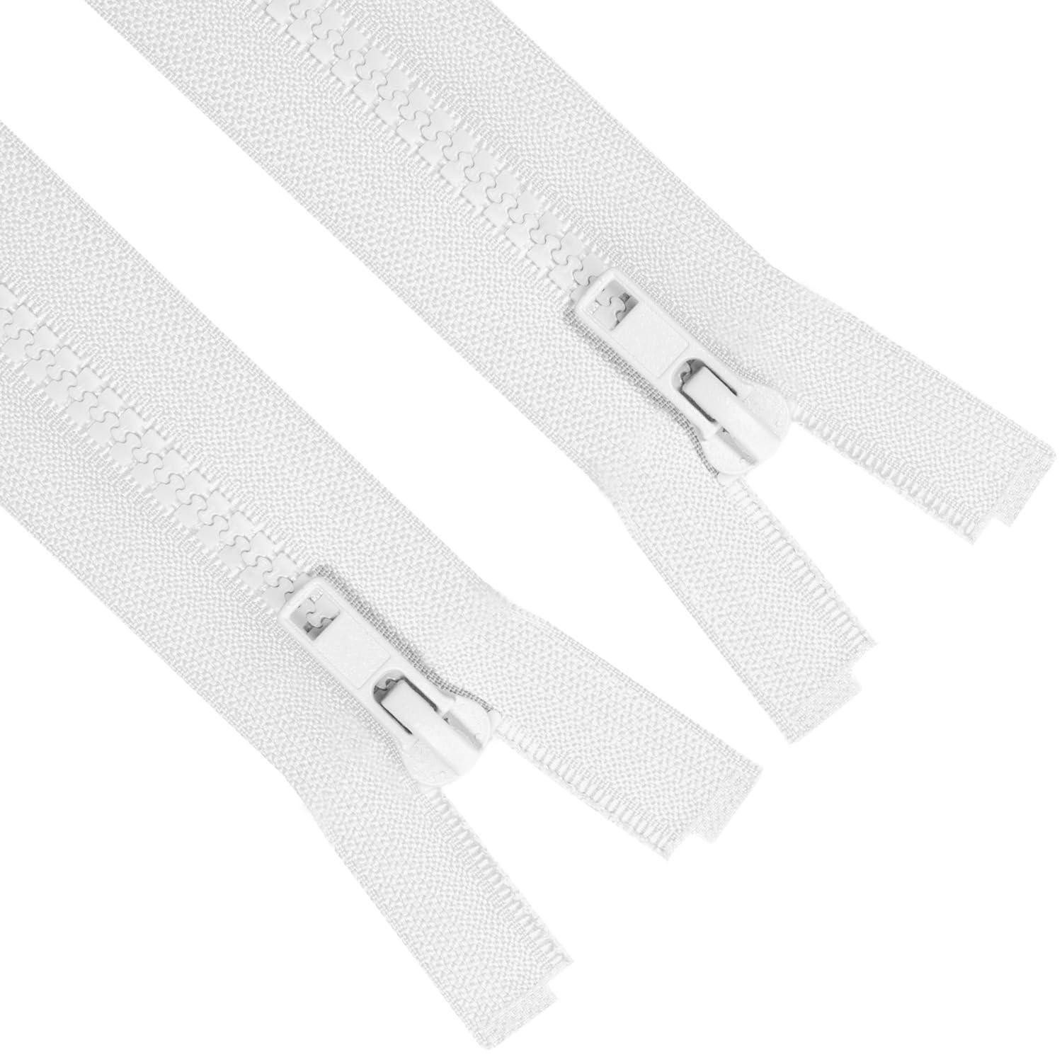 LuxusKollektion Reißverschluss Reißverschluss 56cm 2 Stück Kunststoff Weiß