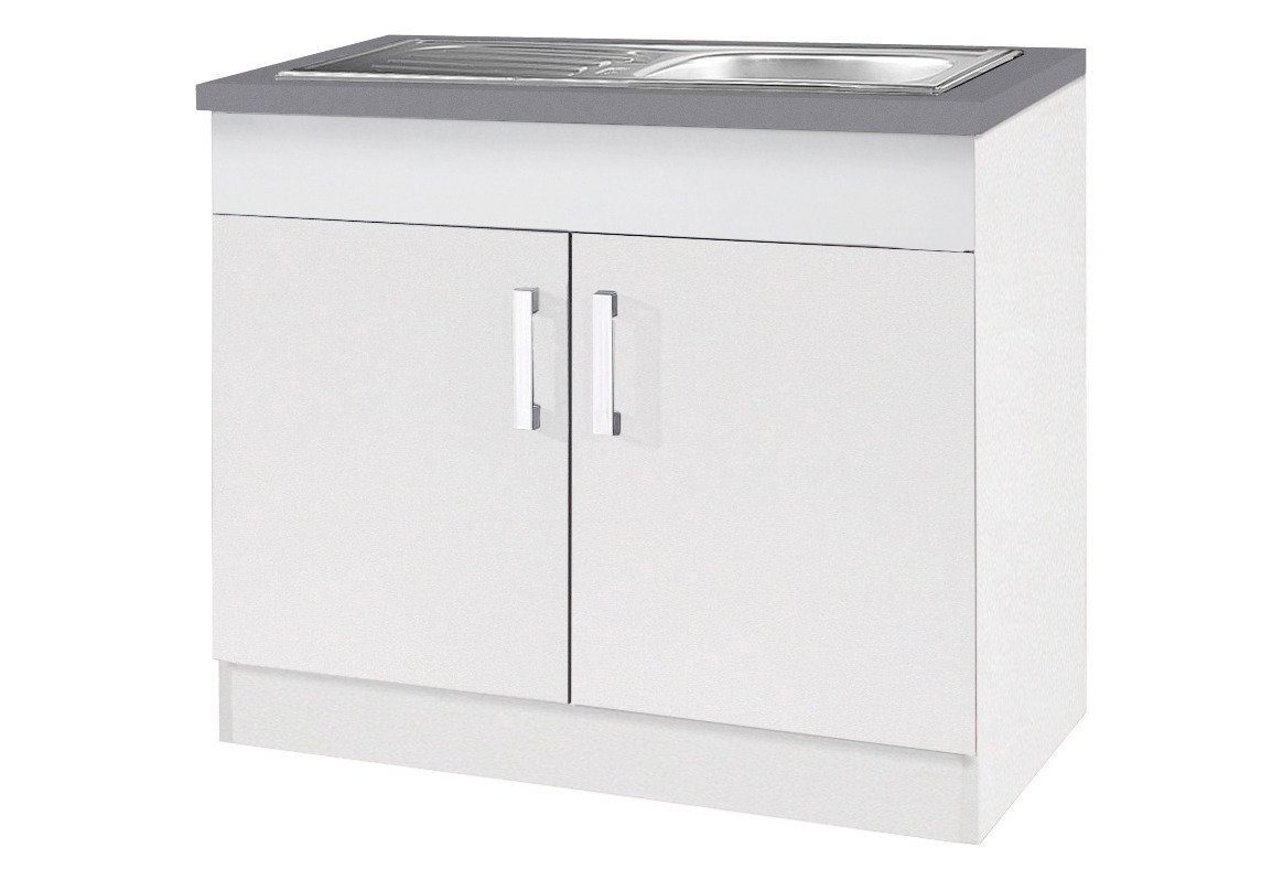 HELD MÖBEL Spülenschrank Toronto, Breite 100 cm anthrazit/weiss | Spülenschränke