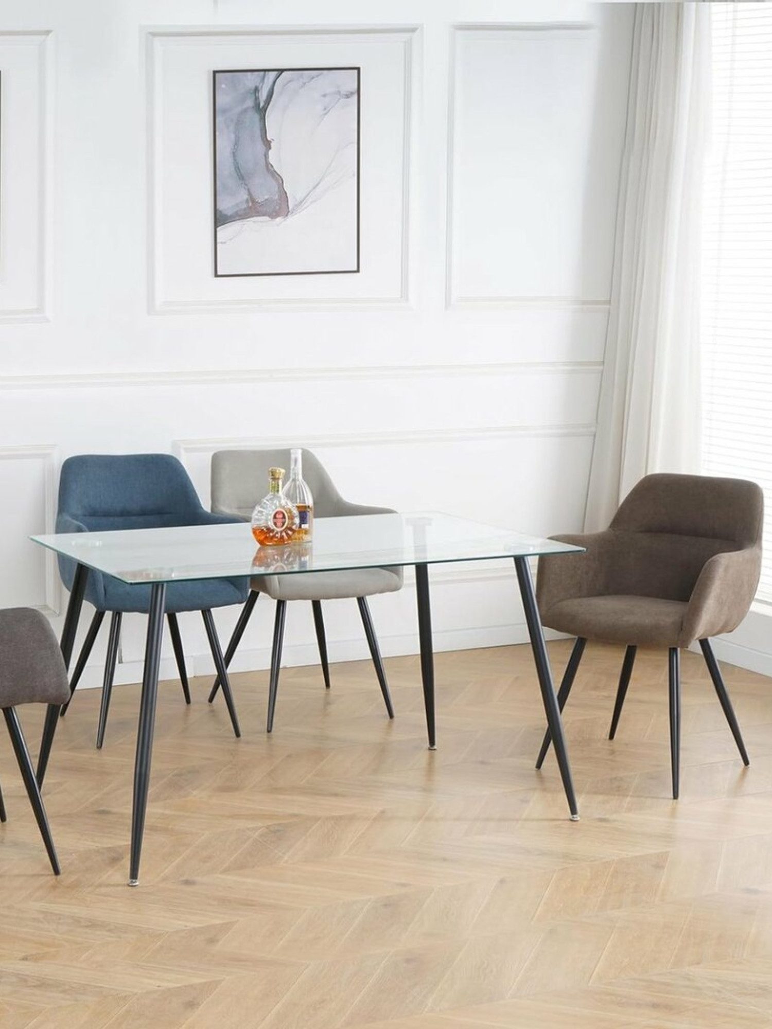 Lina® Esszimmerstuhl Nova Esszimmerstühle 2er Set – Modern, Komfortabel & Stilvoll (2er Set), Ergonomisch geformt, moderne Rautensteppung, Stoffbezug