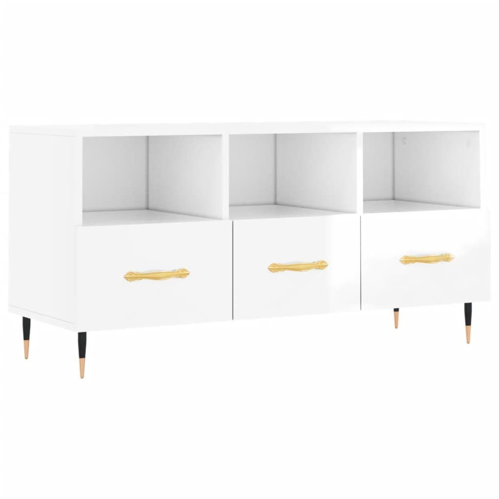 TV-Schrank Hochglanz-Weiß furnicato cm 102x36x50 Holzwerkstoff