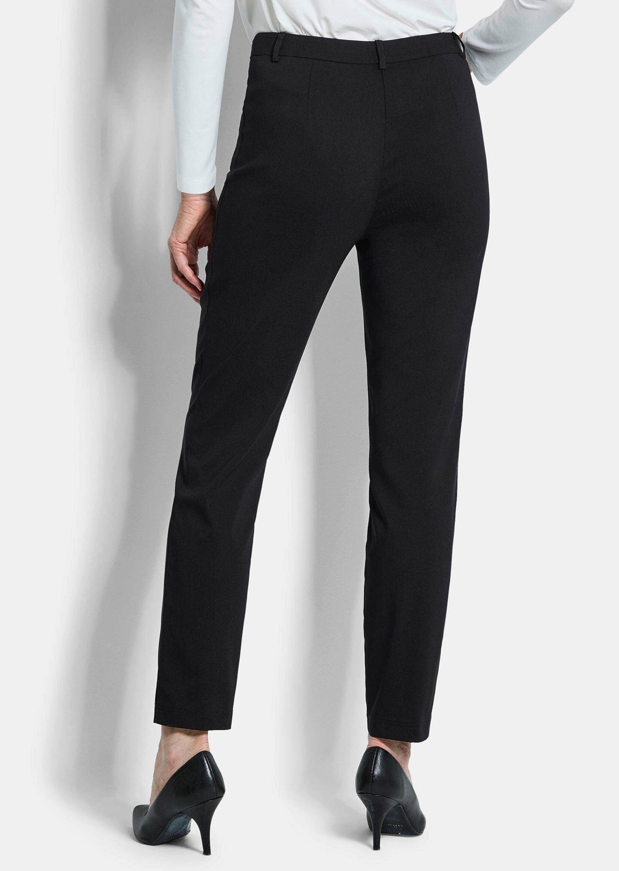 GOLDNER Stoffhose Bengalinhose mit Längsnähten Jerseyhose mit Formbund, Reißverschluss, Sattelpasse und Knöchellänge