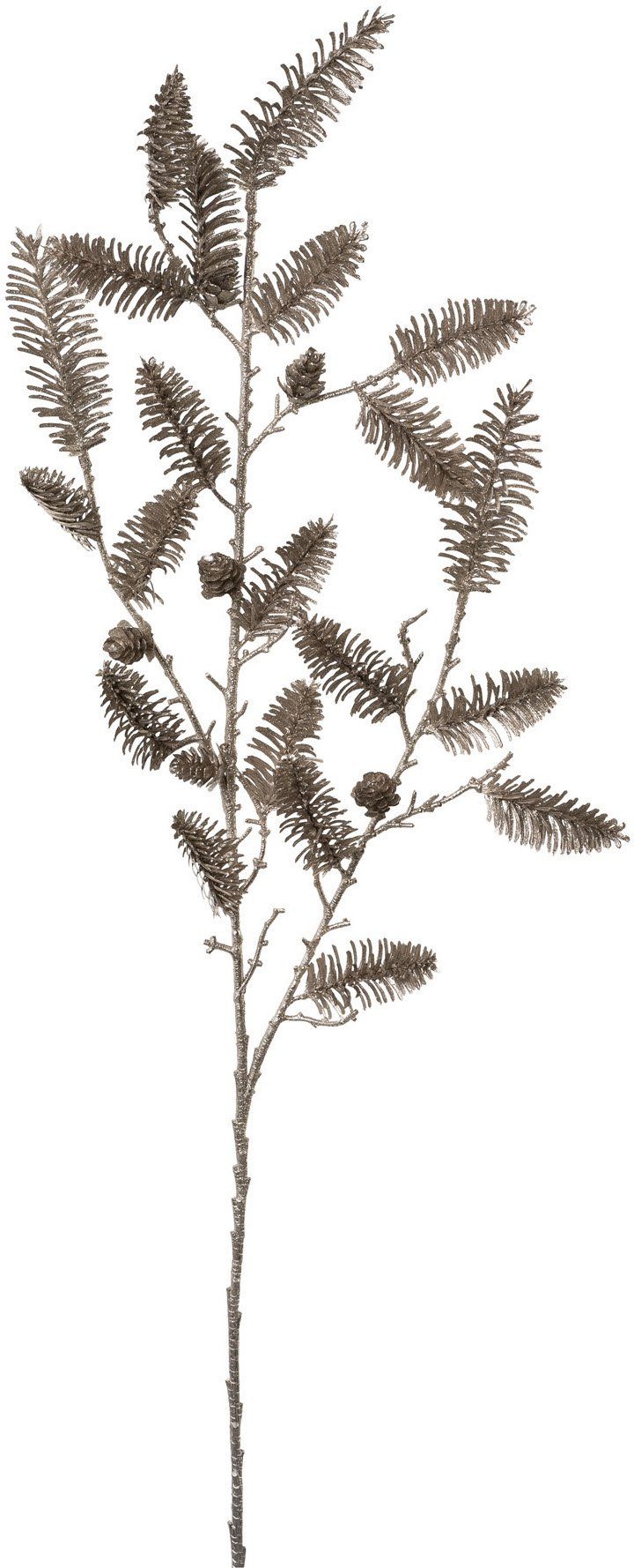 Winterliche Kunstpflanze Weihnachtsdeko Nobilistanne, Creativ green, Höhe 93 cm, Zweig mit zahlreichen Tannenspitzen, silber, 2er-Set