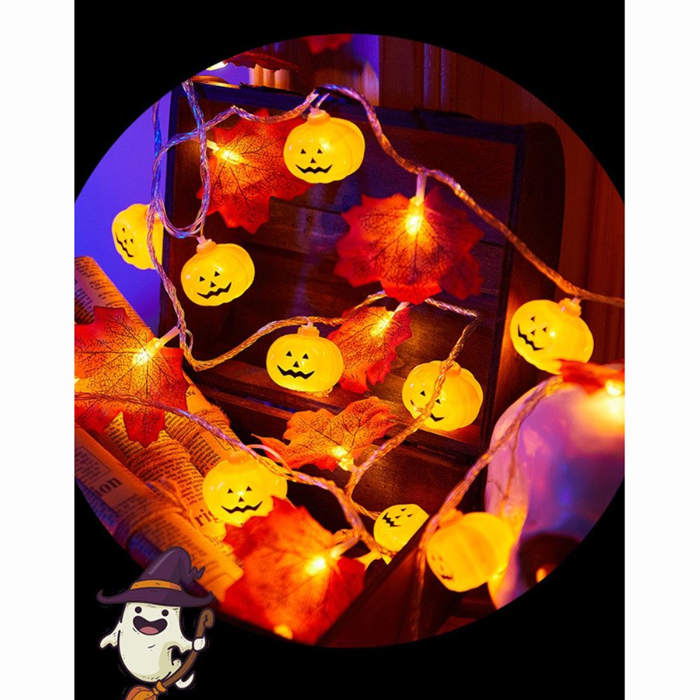 nsihing LED-Lichterkette 3M 20LED Halloween Deko Herbst Ahornblatt Girlande Lichterkette, für Halloween Theme Erntedankfest Weihnachtsfeiern – Bild 3 von 5