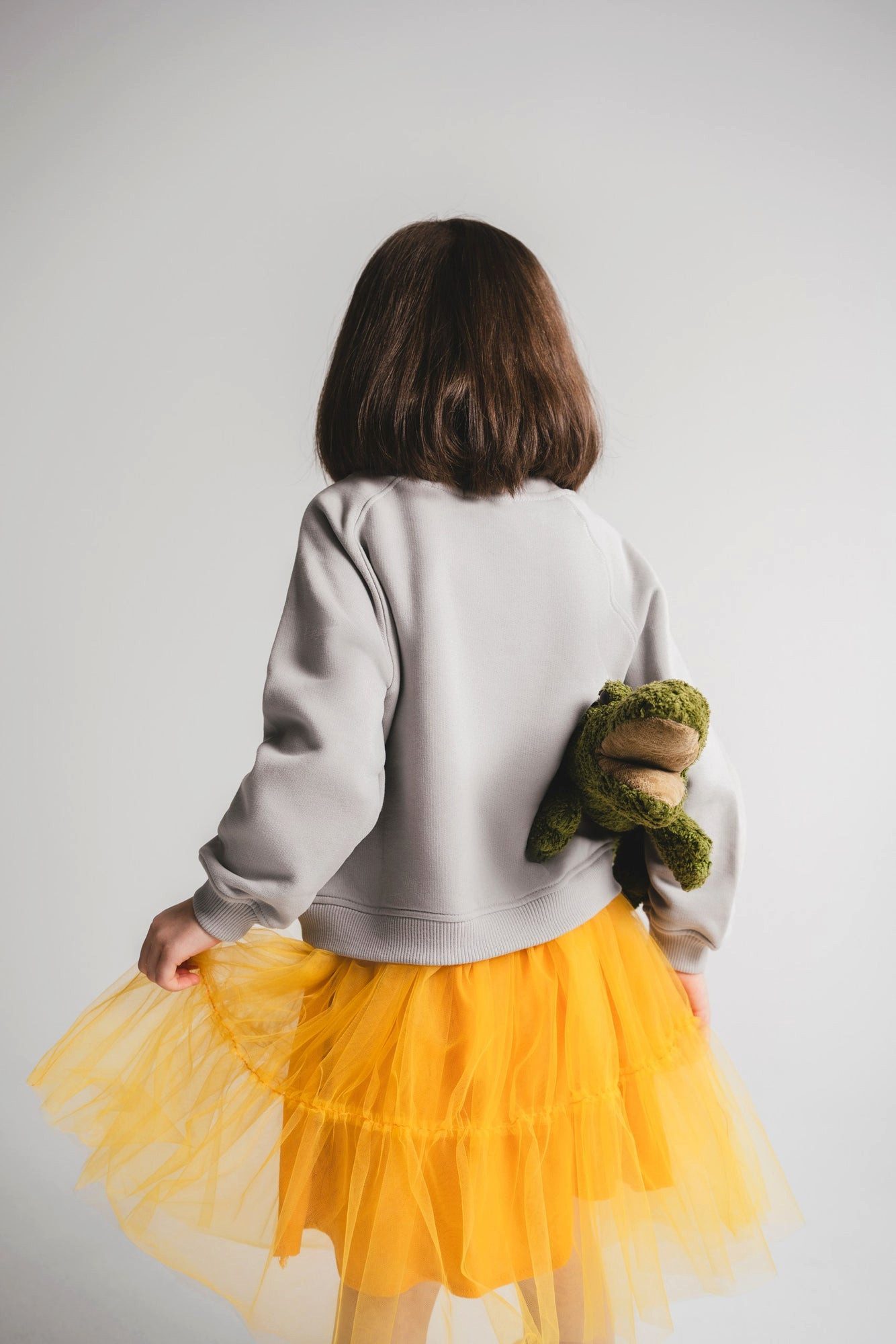 # SATURNDAY Tüllkleid Mädchenkleid mit Tüllrock – Senfgelb, 100% Baumwolle Oberteil Tüllrock, Krokodil