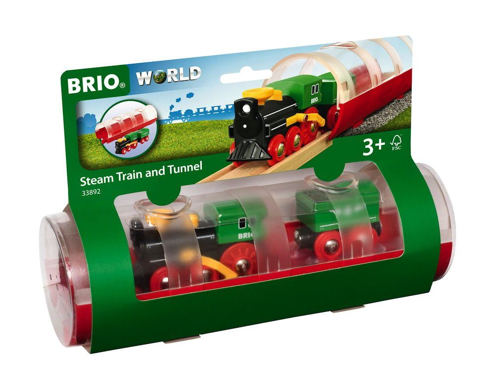 BRIO® Spielzeugeisenbahn-Lokomotive World Eisenbahn Zug Tunnel Box Dampflokzug 3 Teile 33892