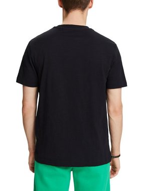 Esprit T-Shirt Slub-T-Shirt aus Baumwolle mit Logo (1-tlg)