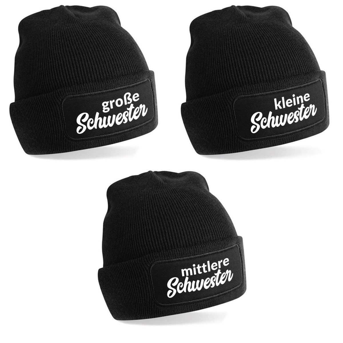 Herzbotschaft Beanie 3er Set Beanies Strickmütze mit Spruch große-kleine-mi günstig online kaufen