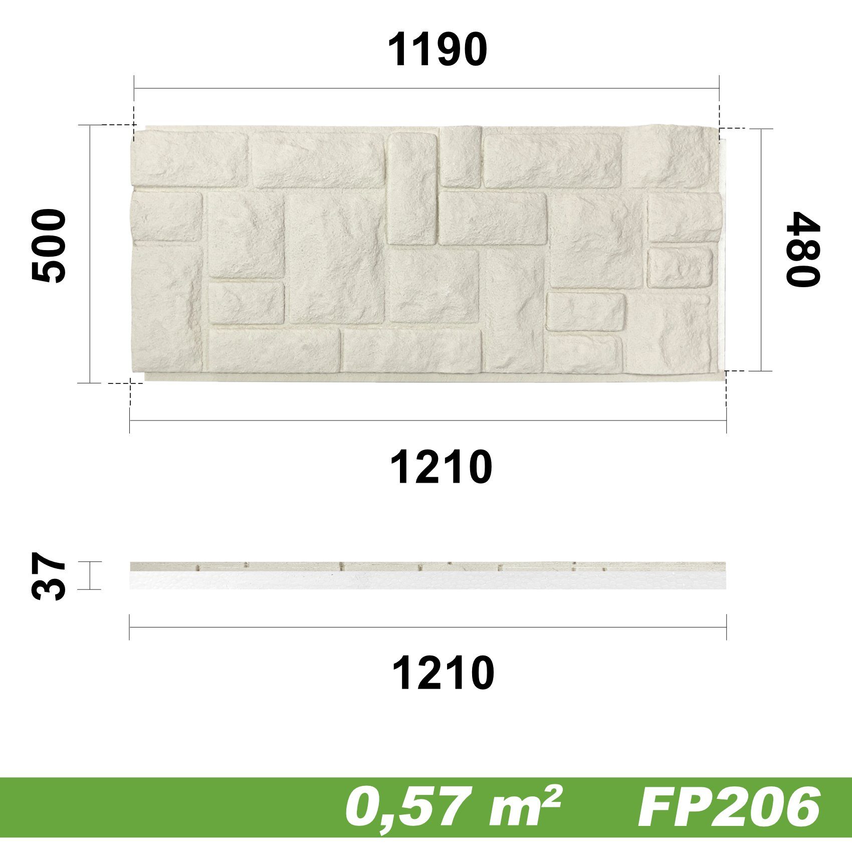 Hexim Wanddekoobjekt FP206 (Fassadenpaneele Steinoptik EPS Styropor - 121x5 günstig online kaufen