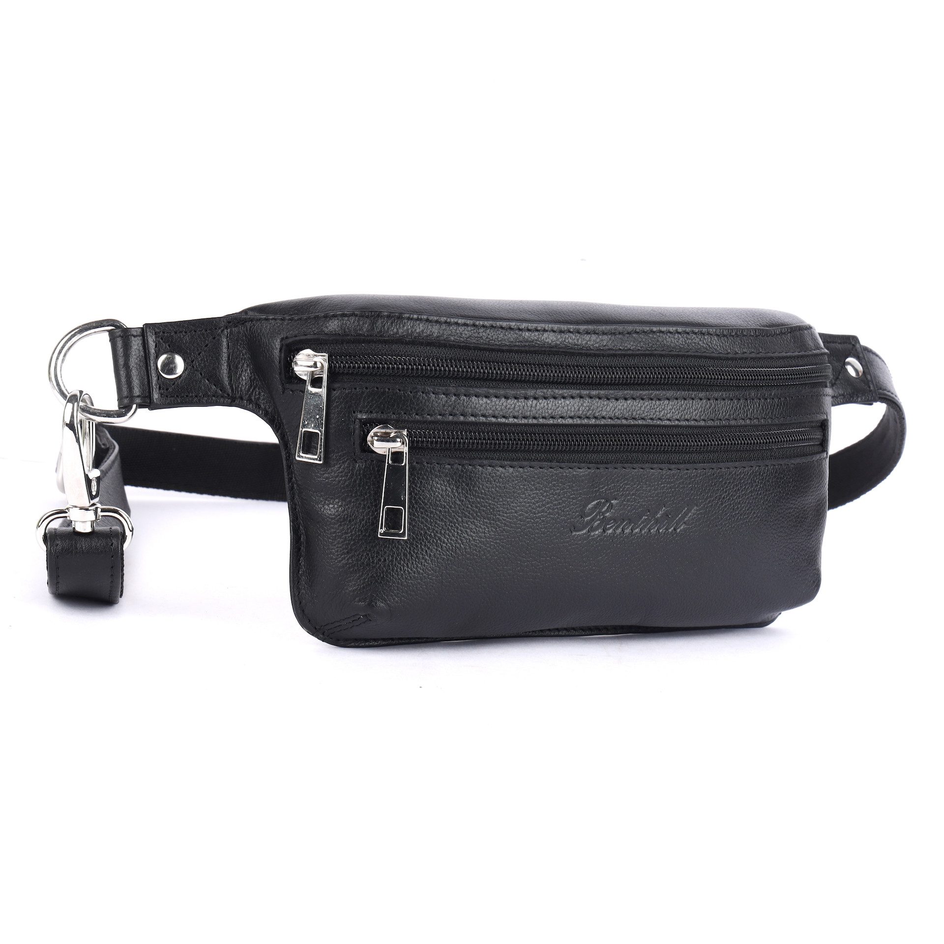 Benthill Gürteltasche Echt Leder Bauchtasche Gürteltasche Hüfttasche Brusttasche, Reißverschlussfach