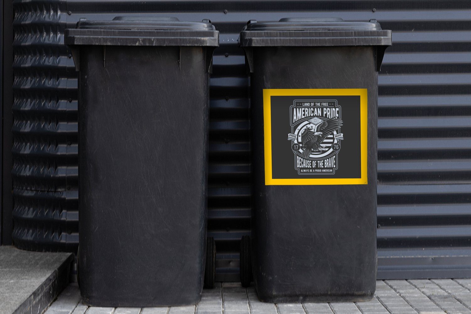 MuchoWow Wandsticker Amerika - Vogel Container, (1 Jahrgang Mülleimer-aufkleber, Mülltonne, - St), Sticker, Abfalbehälter