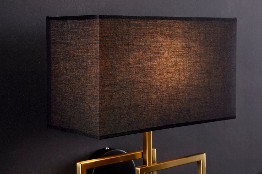 ohne · Leuchtmittel, · / Wohnzimmer Wandleuchte · Stoff ATLANTIS Design Metall · gold, riess-ambiente schwarz Modern innen 44cm