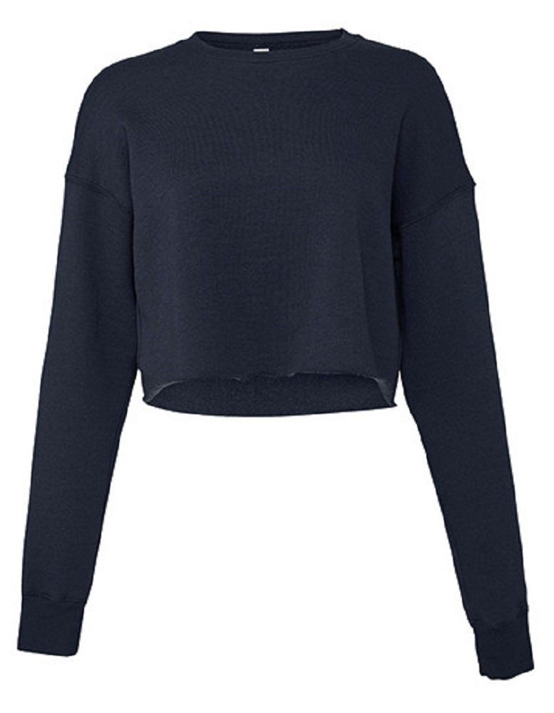 Bella Sweatshirt bauchfreies Damen Sweatshirt / Langarm Shirt für Frauen und Mädchen Innen Fleece, weiter geschnitten