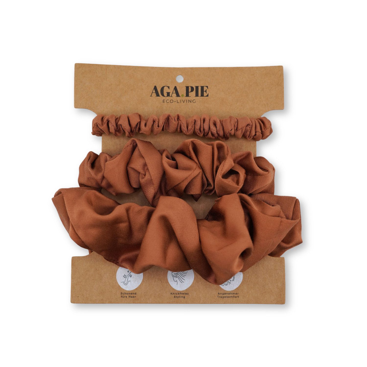 AGA.PIE Haargummi Scrunchie-Set, aus 100% Lyocell aus Bambus-Cellulose, besonders sanft zum Haar