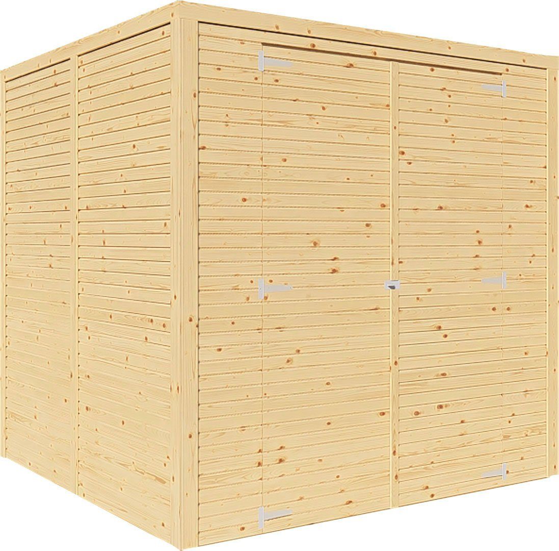 KONIFERA Gartenhaus Beno 3 Fineline Flachdach, BxT: 207x211 cm