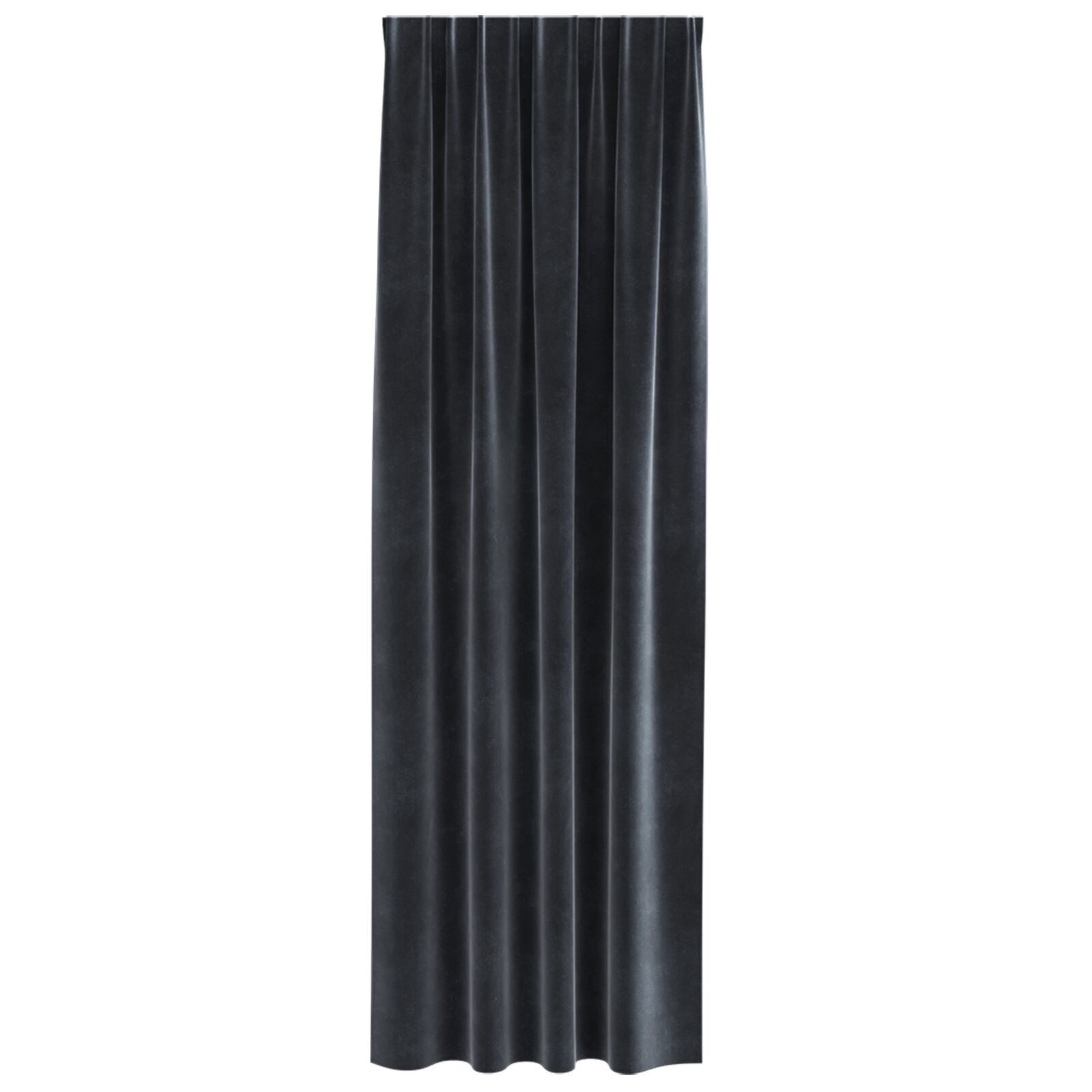 vidaXL Gardine 140 x 245 cm Gardine Verdunkelungsvorhänge Dunkelgrau Samt 1415x2465 c
