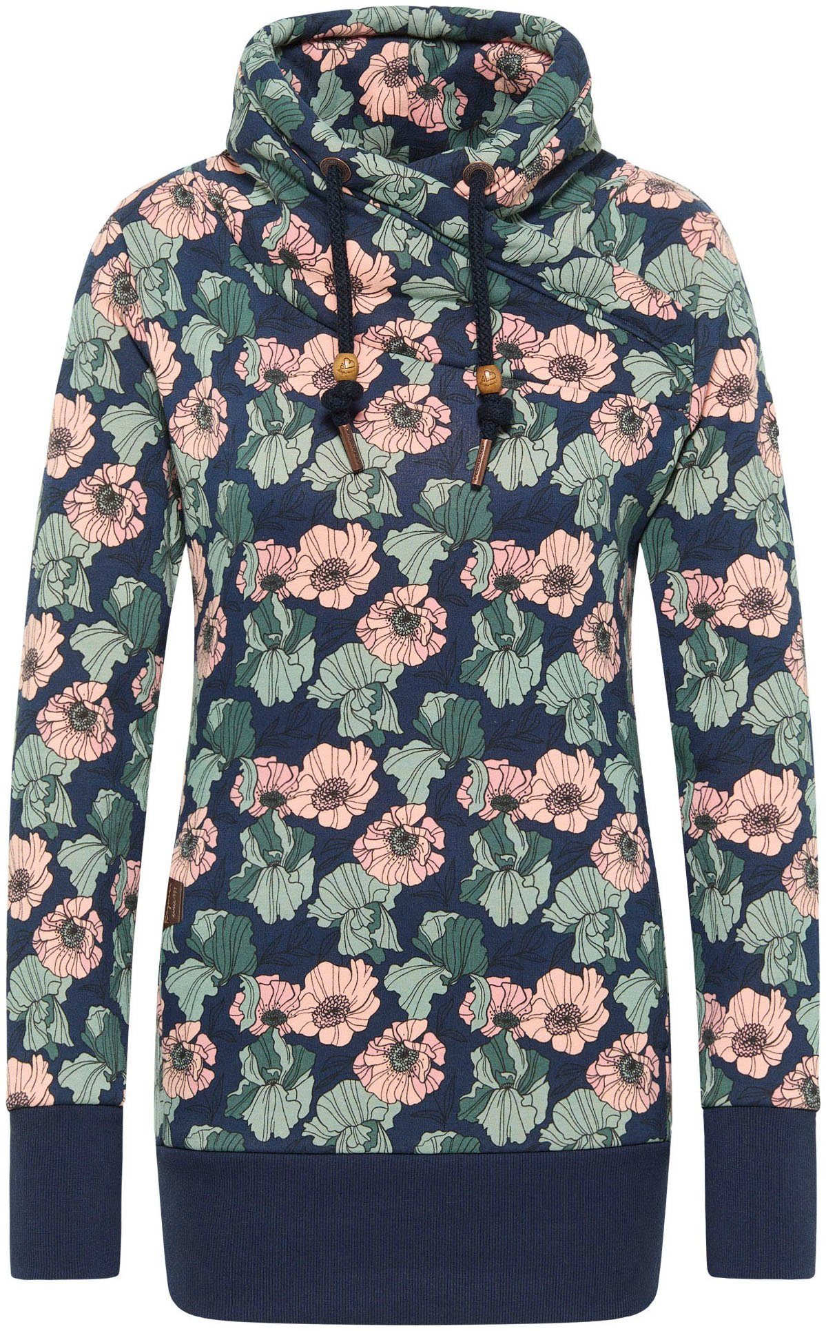 Ragwear Sweater Sweatshirts NESKA FREESIA mit floralem Allover Print NAVY