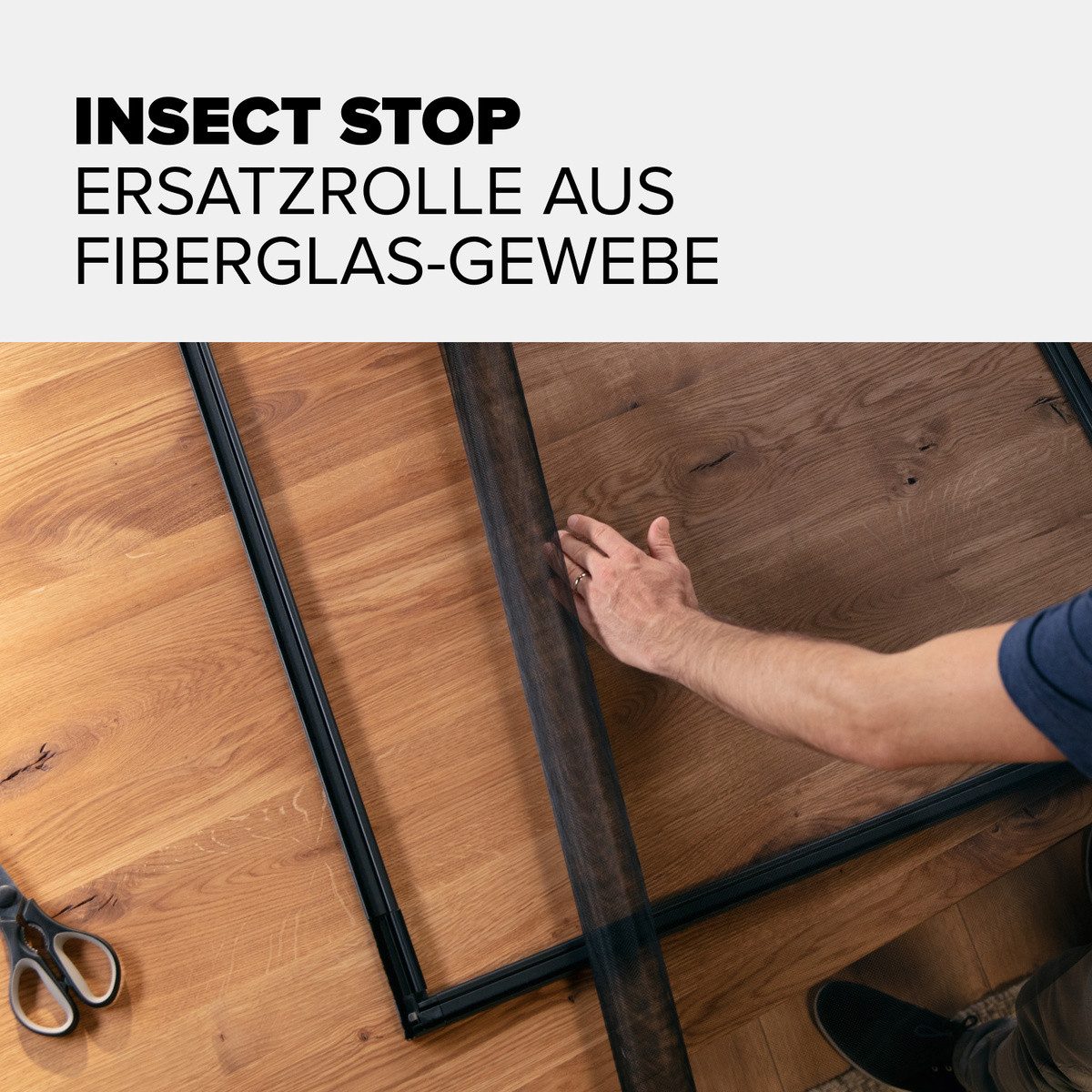 tesa Fliegengitter-Gewebe Nachfüllrolle Fiberglas - Fliegengitter Ersatzrolle, (Packung, 1-St., Nachfüllrolle), INSECT STOP Ersatz-Rolle 120x250cm