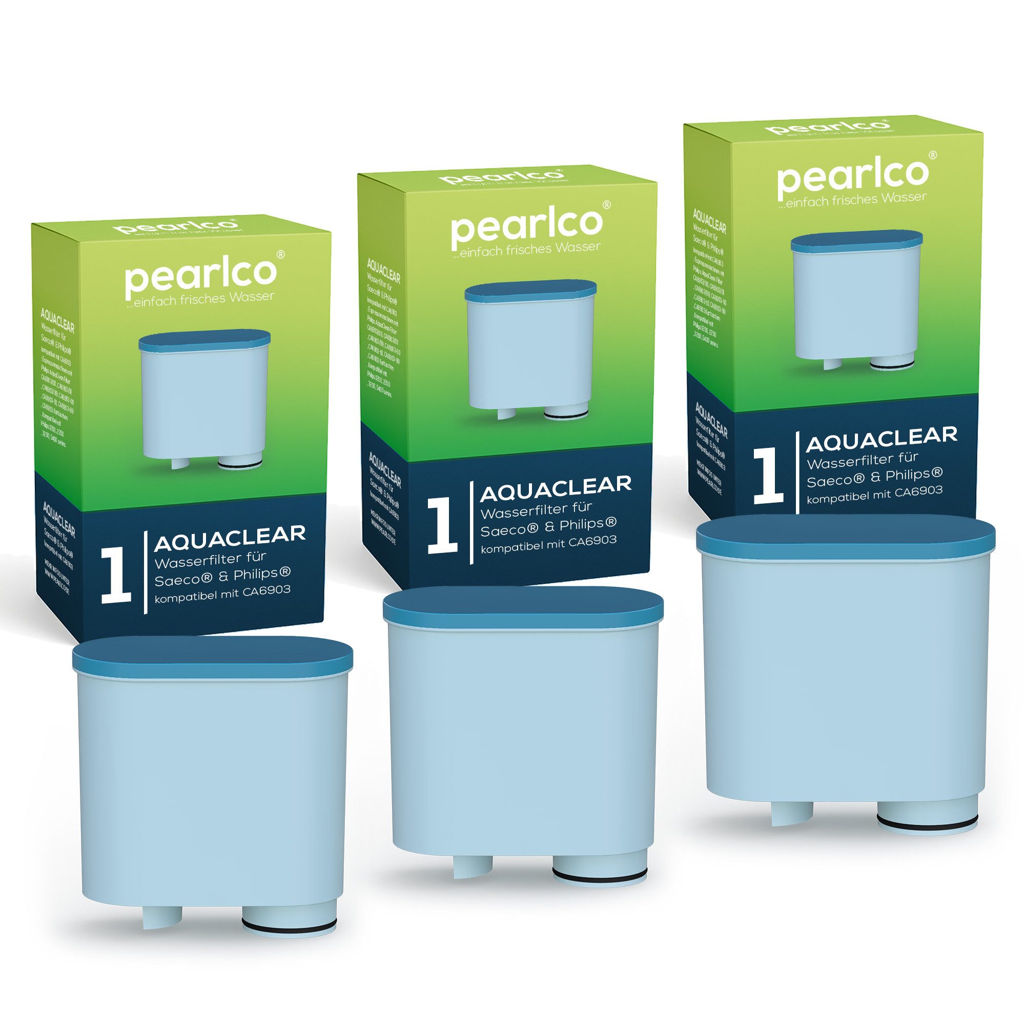 PerloPur Kalk- und Wasserfilter für Philips & Saeco Vollautomaten ersetzt AquaClean CA6903 - Pack 03, Zubehör für Philips & Saeco AquaClean CA6903