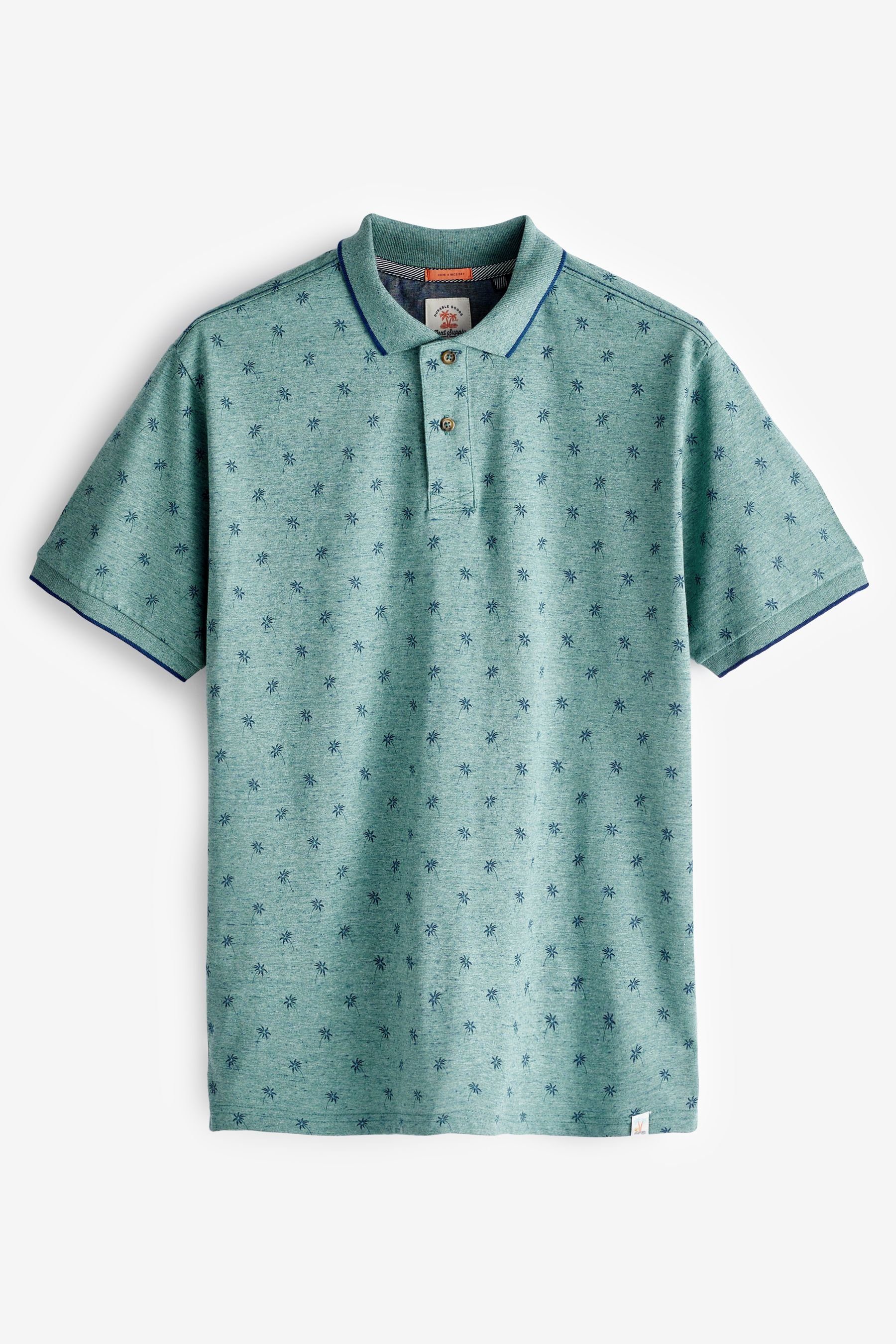 Palm Next (1-tlg) Bedrucktes Green Tree Poloshirt Polo-Shirt